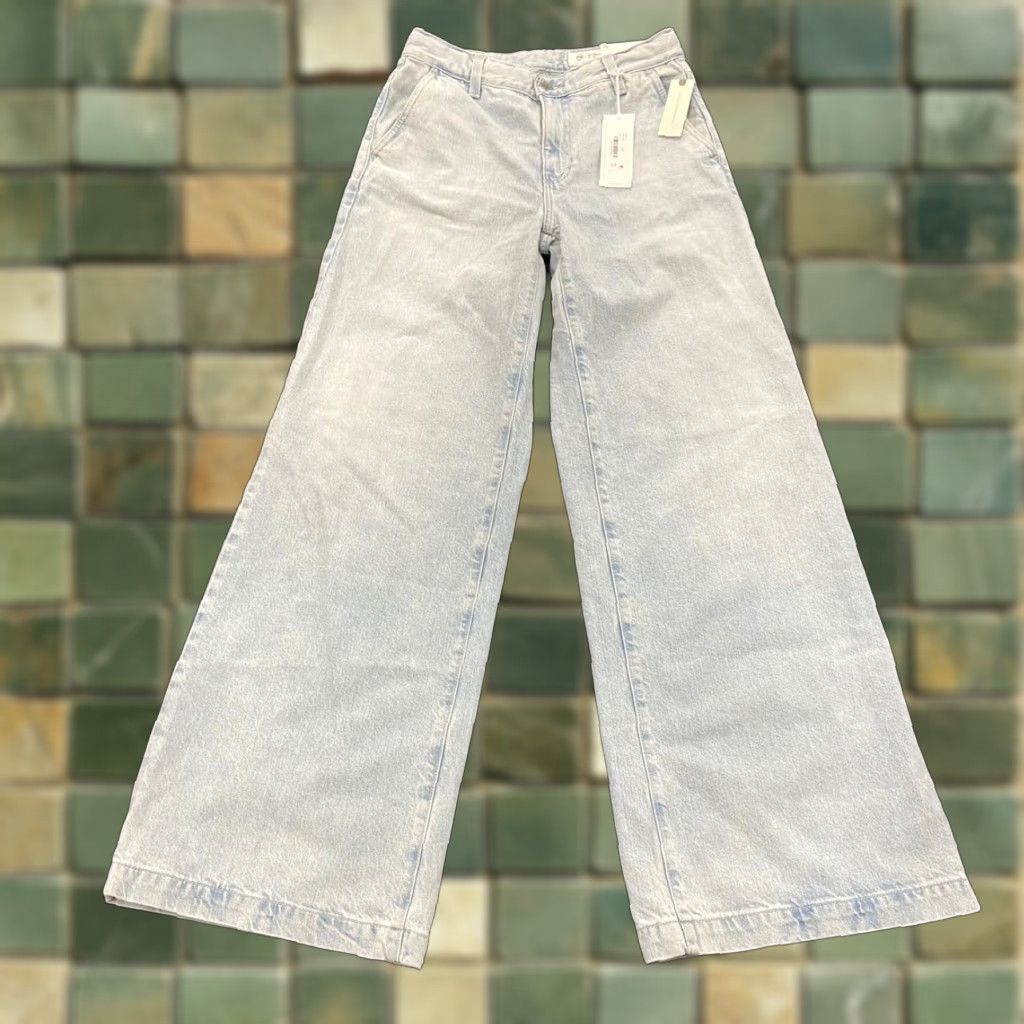 VINTAGE AG JEANS Women's Wide-Leg Jeans Size 25 High-Rise Light