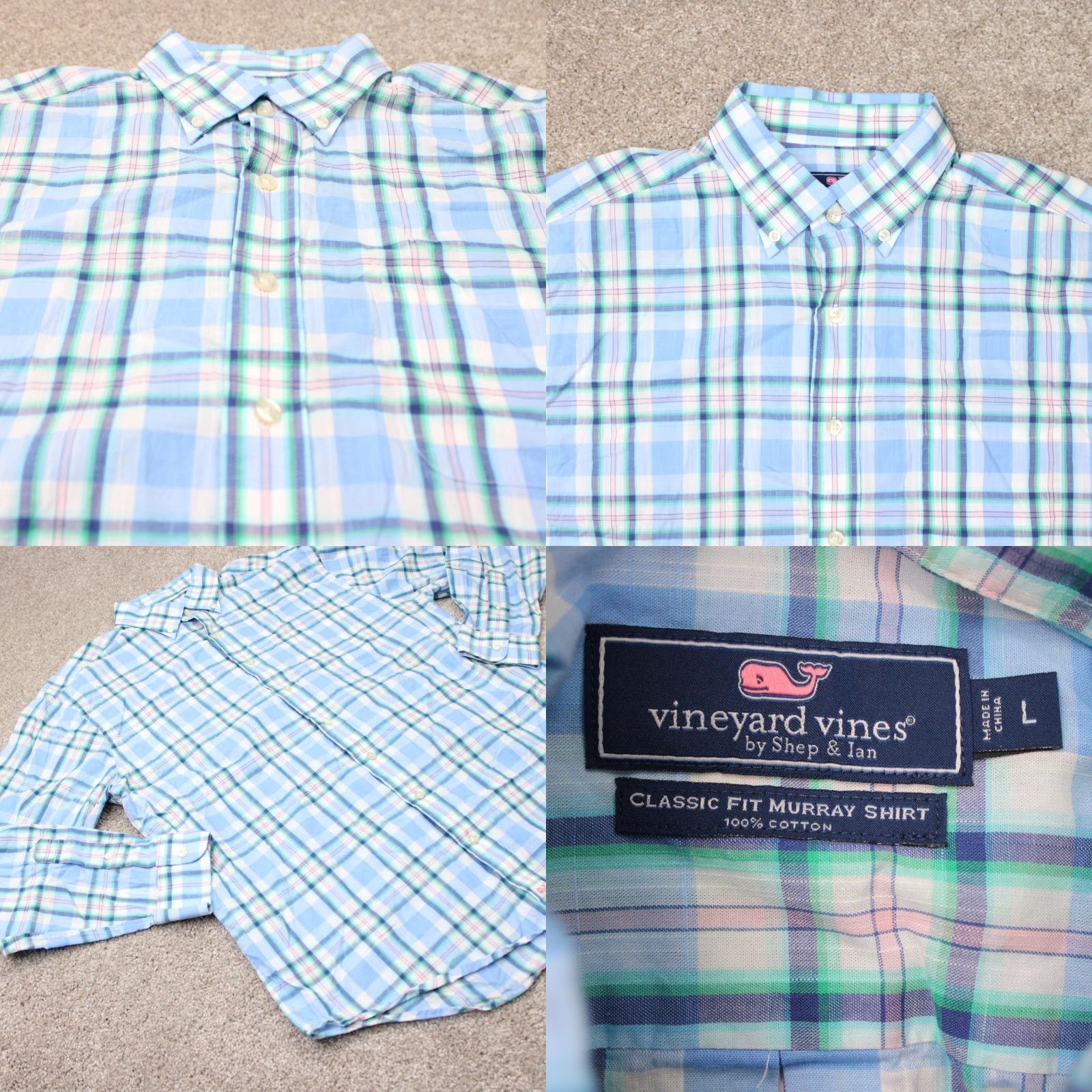 Vineyard Vines Vineyard Vines Murray Shirt Mens Large Blue/Pink Classic Fit Long Sleeve Cotton Button-Up Shirt Size US L / EU 52-54 / 3 - 8 Thumbnail