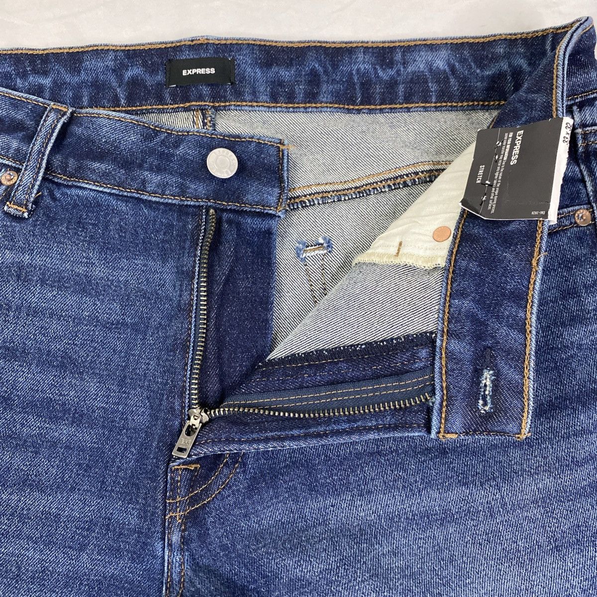 Express Express Slim Straight Men's Jeans Dark Wash 33x32 NWT Size US 33 - 4 Thumbnail