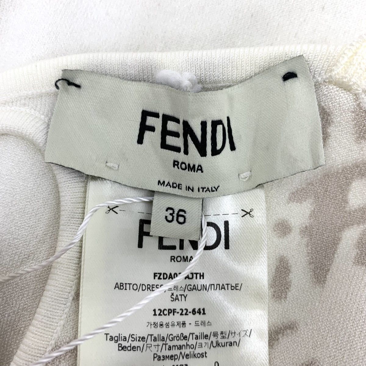 Fendi Fendi Off-white All-over Printed Inner Cami Dress K26WX Size XS / US 0-2 / IT 36-38 - 6 Thumbnail