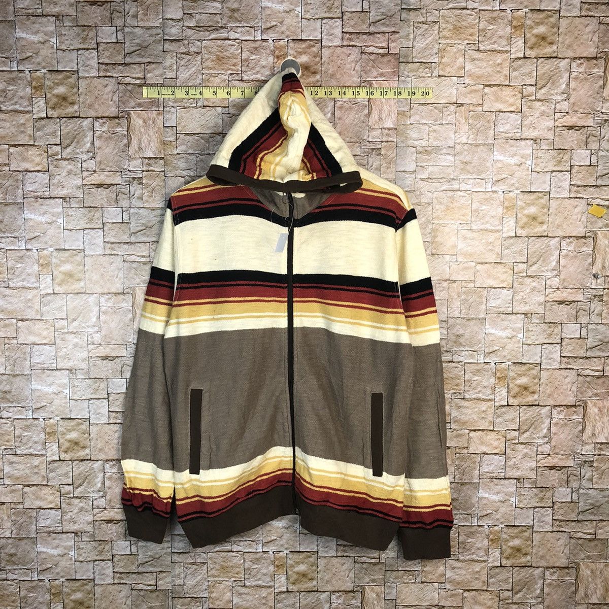 Japanese Brand Power To The People Stripe Hoddie Knitwear #A480 Size M / US 6-8 / IT 42-44 - 1 Thumbnail