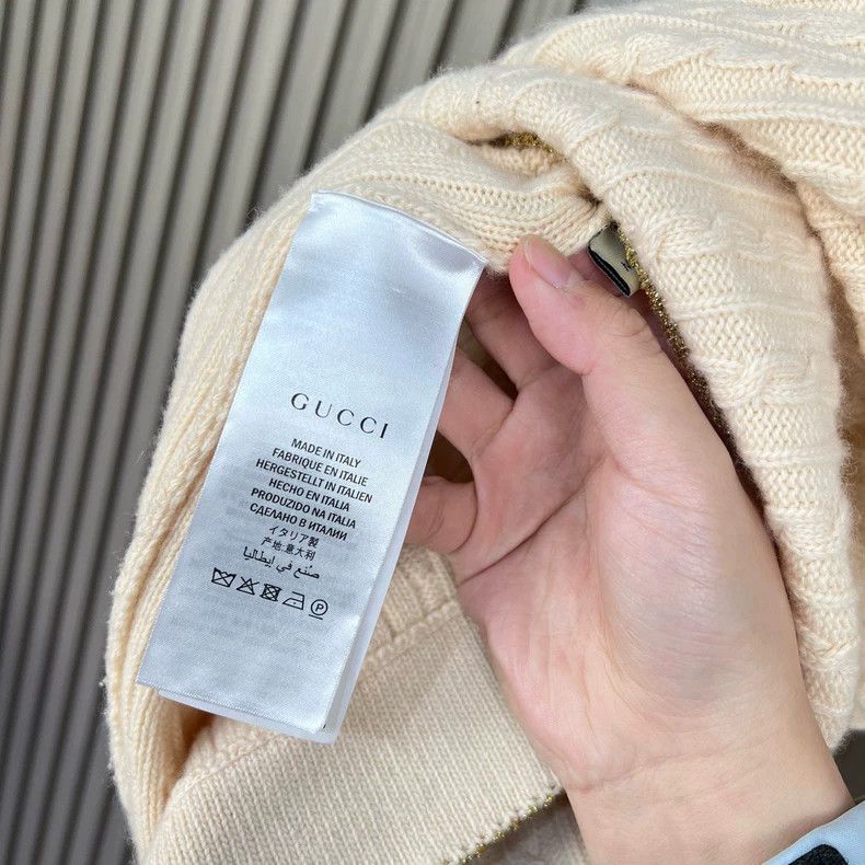 Gucci Gucci Gold thread hemp flower cashmere knitted cardigan 250 Size M / US 6-8 / IT 42-44 - 7 Thumbnail