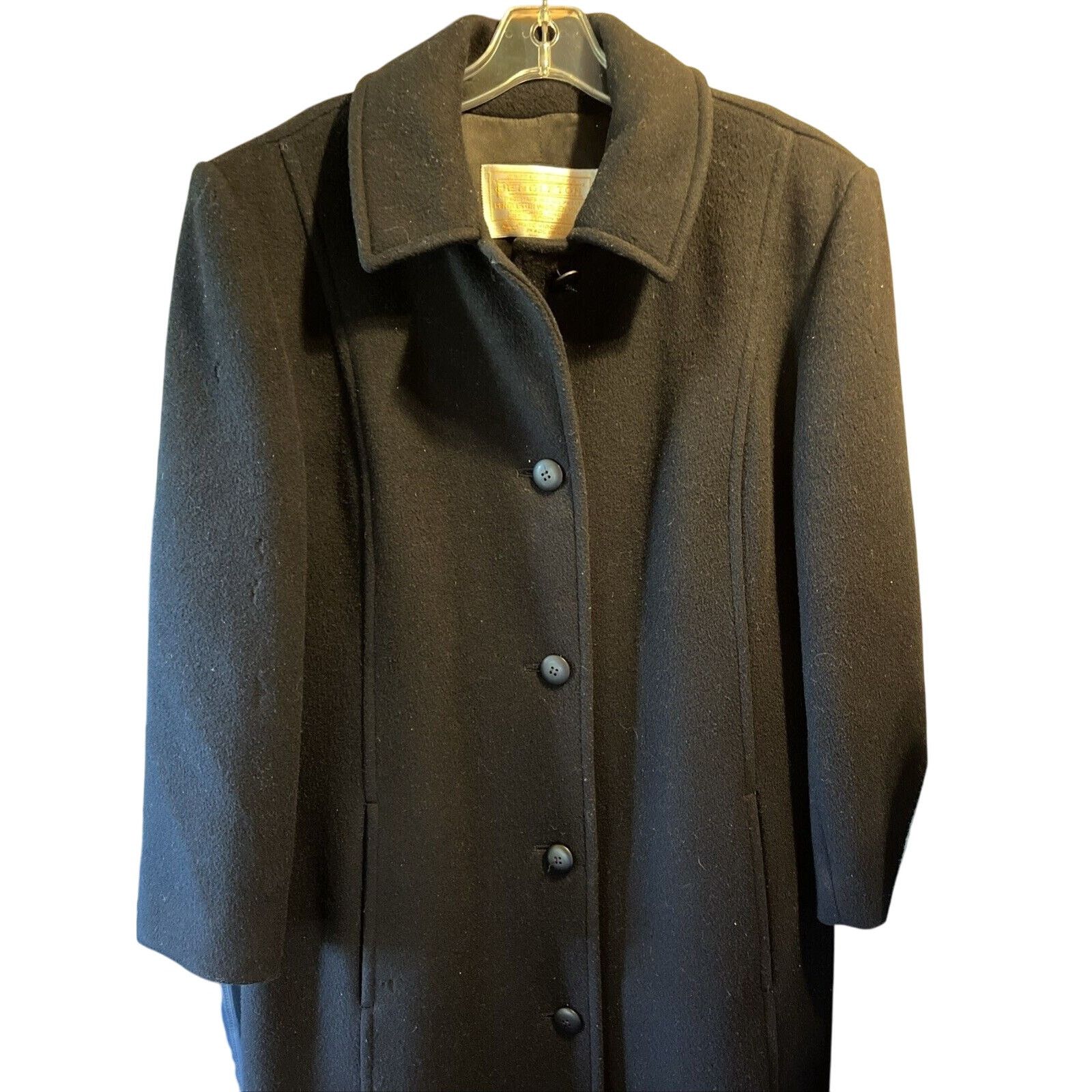 Pendleton Pendleton Vintage Womens Sz 10 Virgin Wool Black Trench Coat Size L / US 10 / IT 46 - 1 Thumbnail