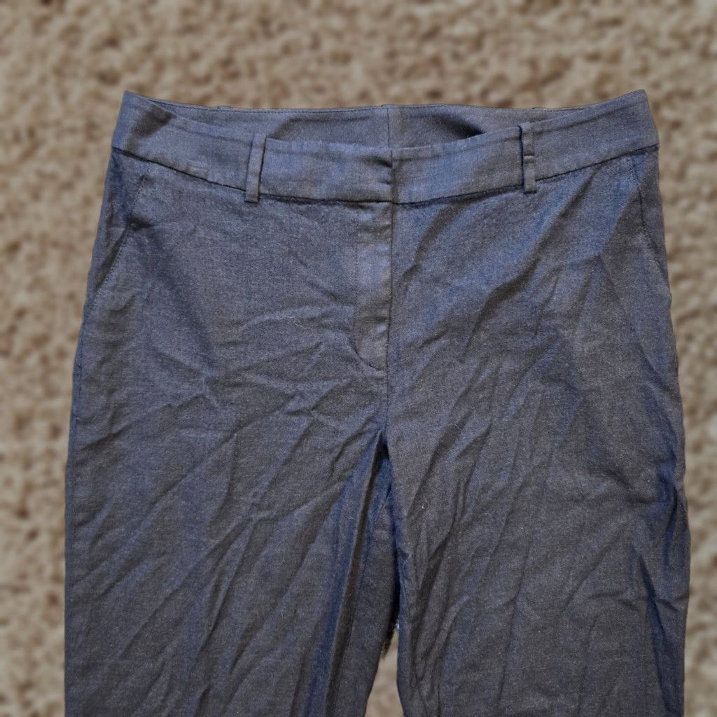 Vintage St John Pants Womens Size 10 Petite Blue Twill Bootcut Flat Front Casual Dress Pants Capsule Casual Size 32" / US 10 / IT 46 - 1 Thumbnail