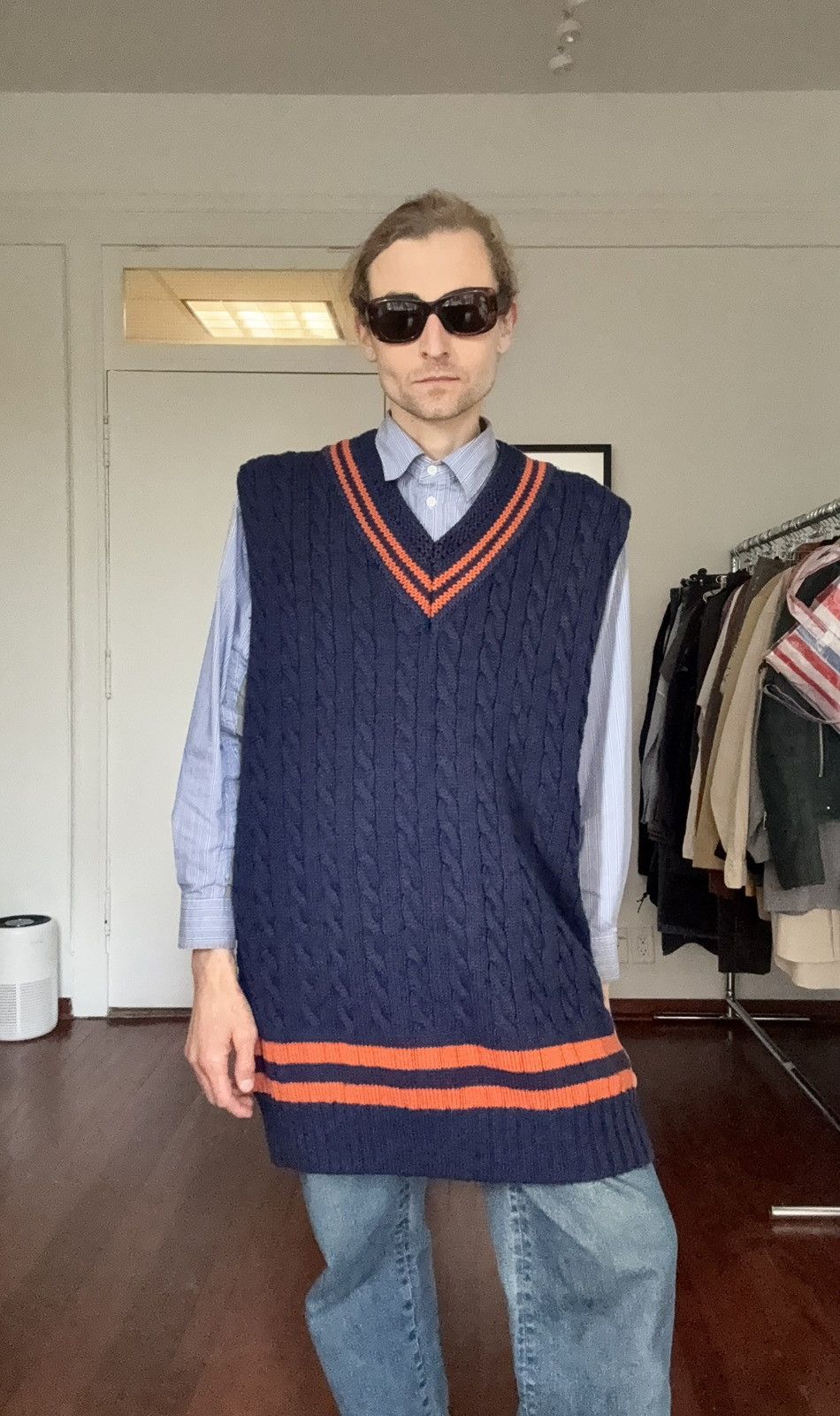 Maison Margiela MARGIELA AW17 Oversized Cable Knit Sweater Vest Size US L / EU 52-54 / 3 - 3 Thumbnail