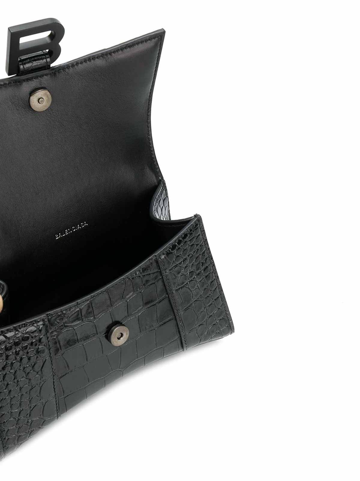 Balenciaga o1tr1nto0126 Size: OS / Hourglass XS Handbag in Black Size ONE SIZE - 2 Thumbnail