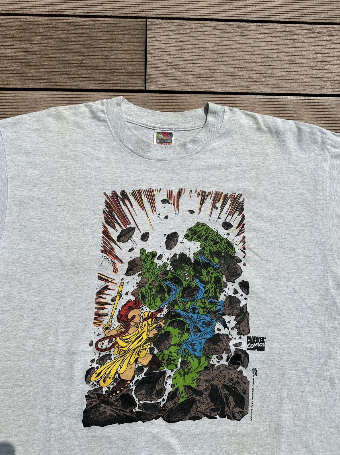 Marvel Comics Vintage 90’s Hulk Marvel Comic Images Rare Fotl USA Tshirt Size US XL / EU 56 / 4 - 2 Thumbnail