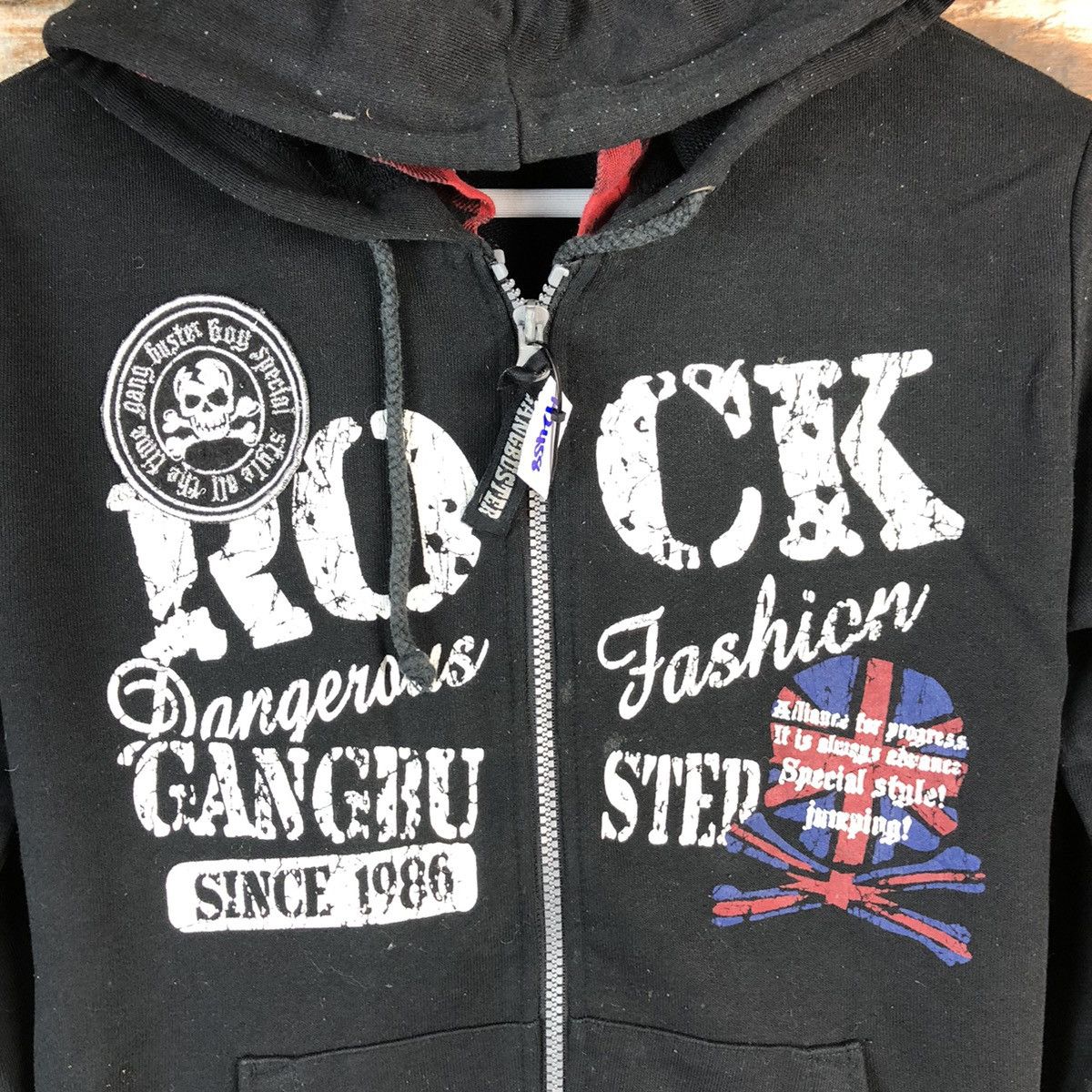 Japanese Brand Gang Busters skull punk Black sweater Hoodie #A2458 Size US XS / EU 42 / 0 - 9 Thumbnail
