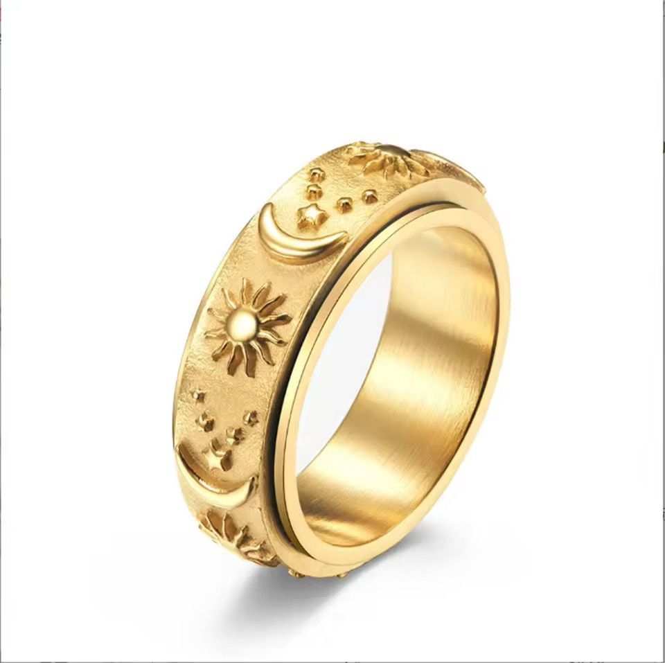Jewelry Celestial Spinner Ring-Sun Moon Star Fidget Band (Size 7-11) Size ONE SIZE - 2 Thumbnail