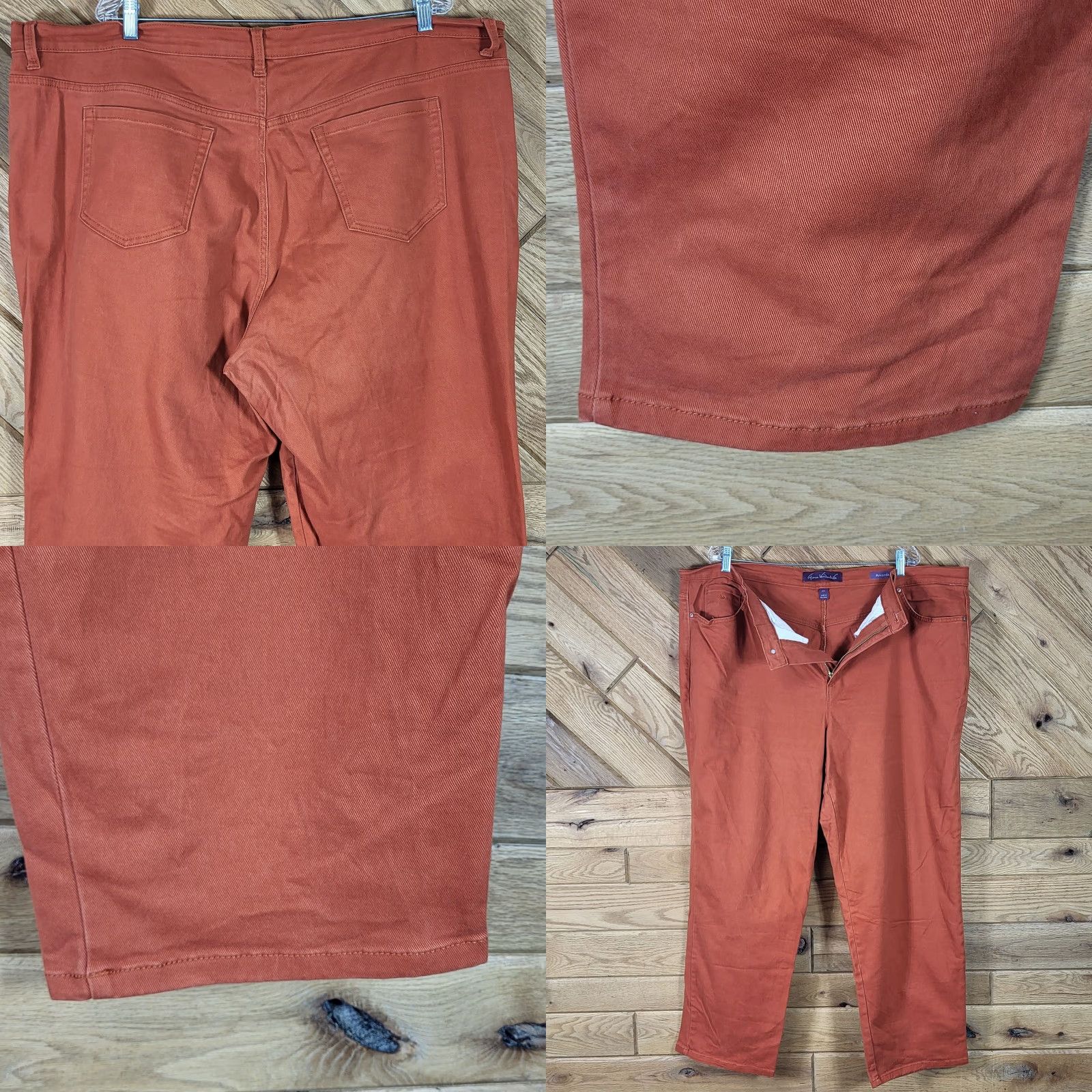 Gloria Vanderbilt Gloria Vanderbilt Amanda Womens Plus Size 24W Rust Orange Stretch Jeans Pants Denim Long Inseam 29” Straight Size 42" / US 20 - 8 Thumbnail