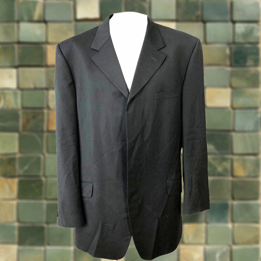 Versace Versace Blazer Four-Button 4Button Wool Black Men Regular US 48 Jacket Sport Coat Size 48R - 1 Thumbnail