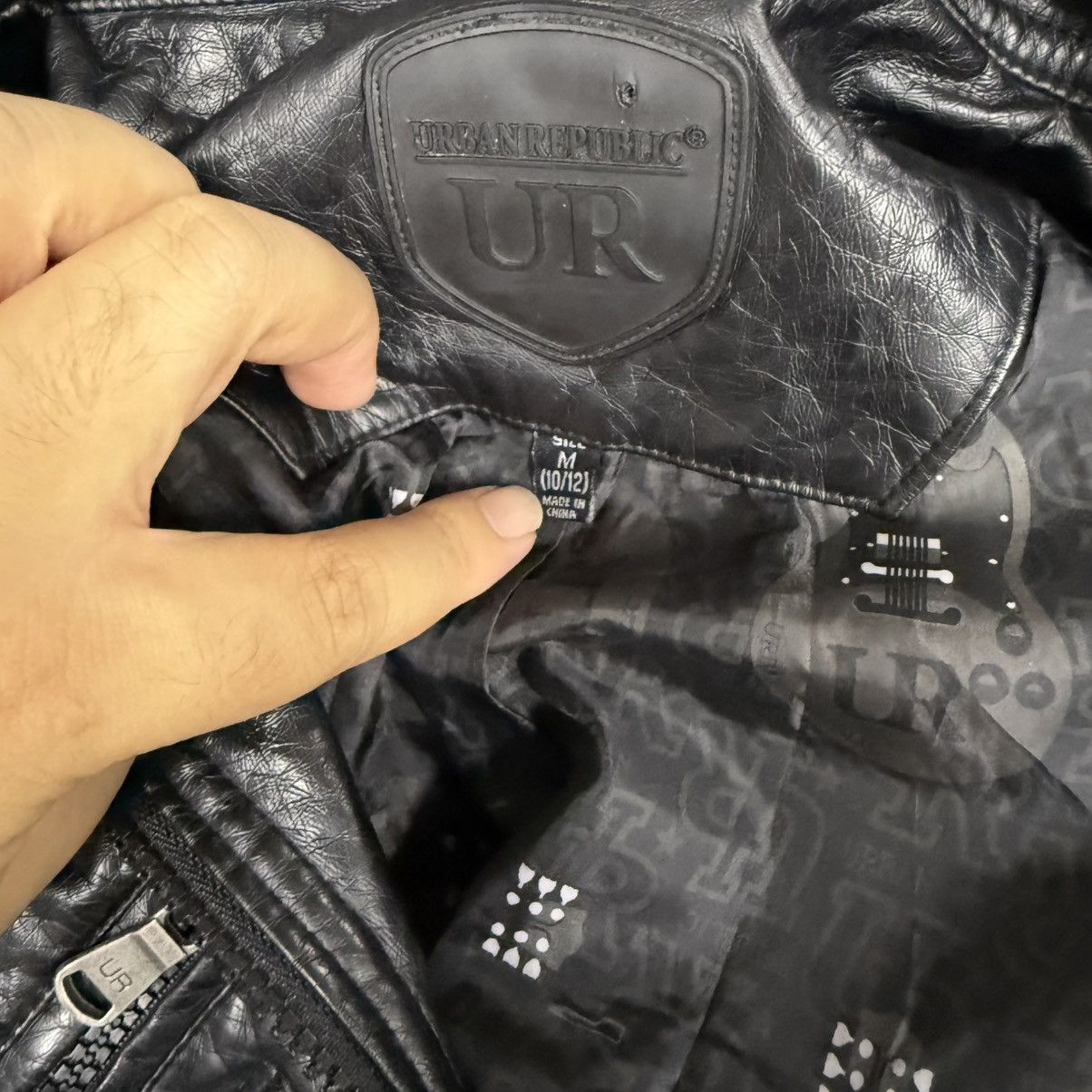 Urban Republic Black Leather Biker Jacket Size US XS / EU 42 / 0 - 13 Thumbnail