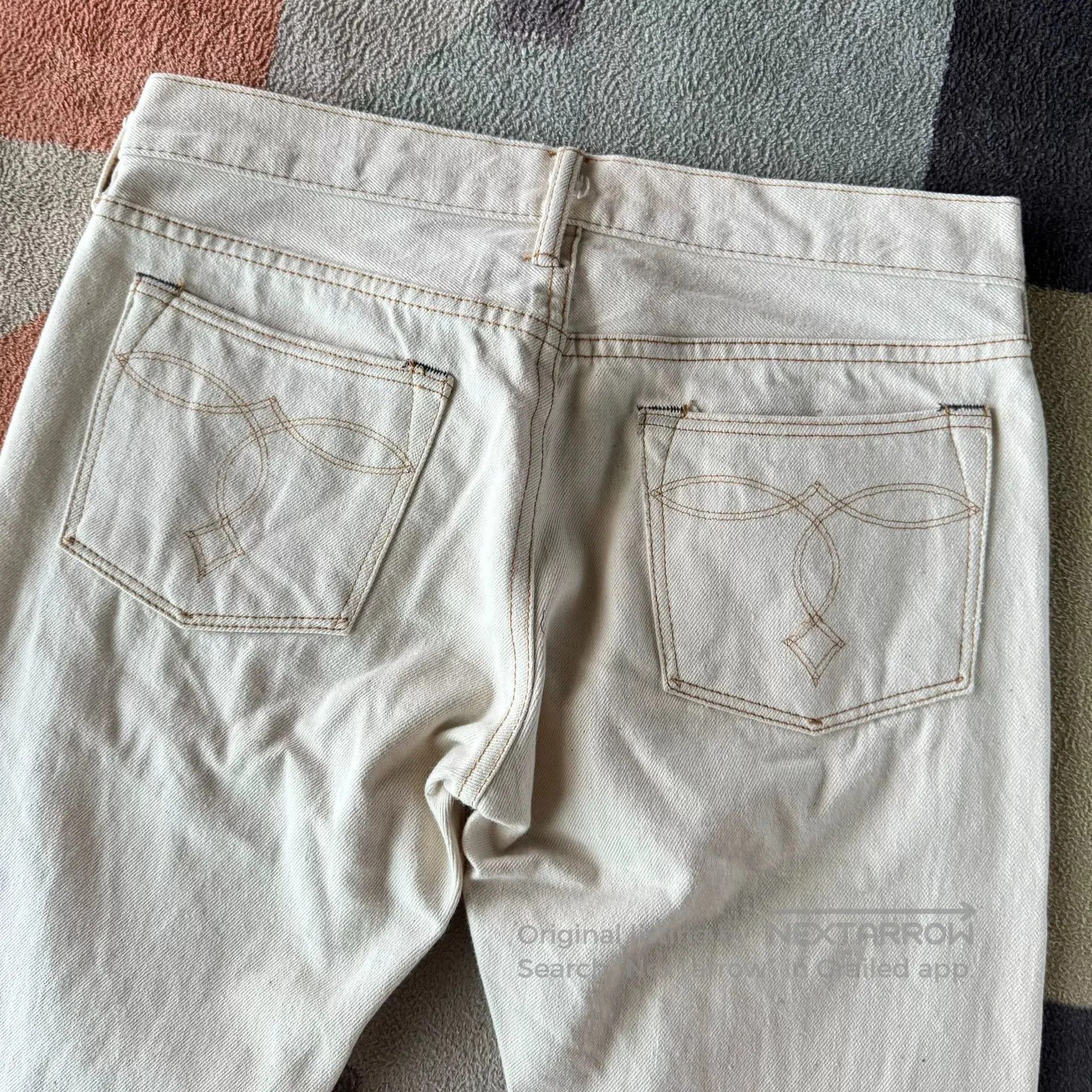 RRL Ralph Lauren RRL Slim Boot Cut White Jeans. Size 29" - 6 Thumbnail