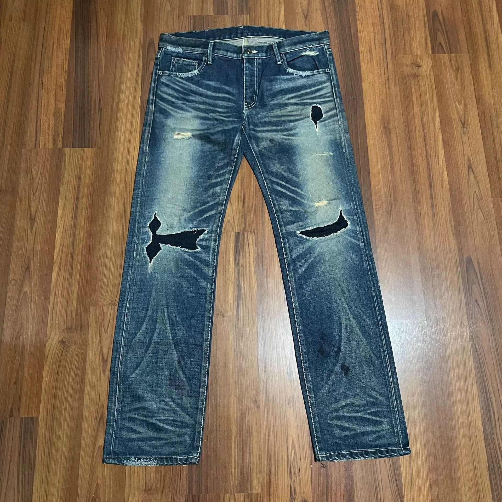 Neighborhood NEIGHBORHOOD 06EX Distressed Jeans Size US 32 / EU 48 - 1 Thumbnail