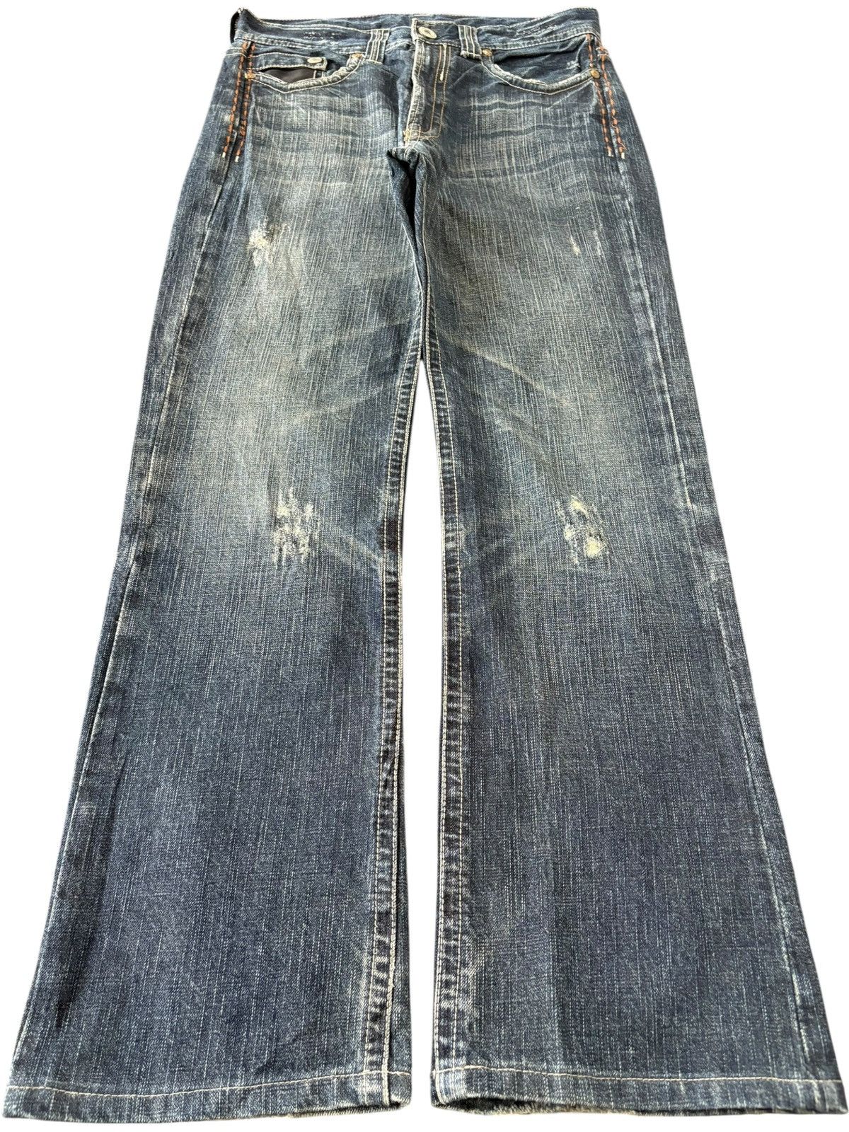 Japanese Brand Vintage Japanese Brand Distressed Bootcut Jeans Size US 30 / EU 46 - 1 Thumbnail