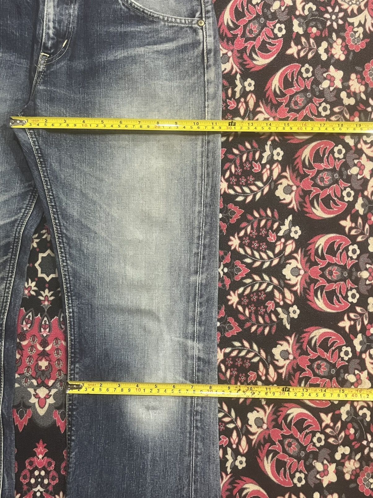 Lee Vintage Japan Lee Rider Blue Faded Wash Distress Flare Jeans Size US 32 / EU 48 - 14 Thumbnail