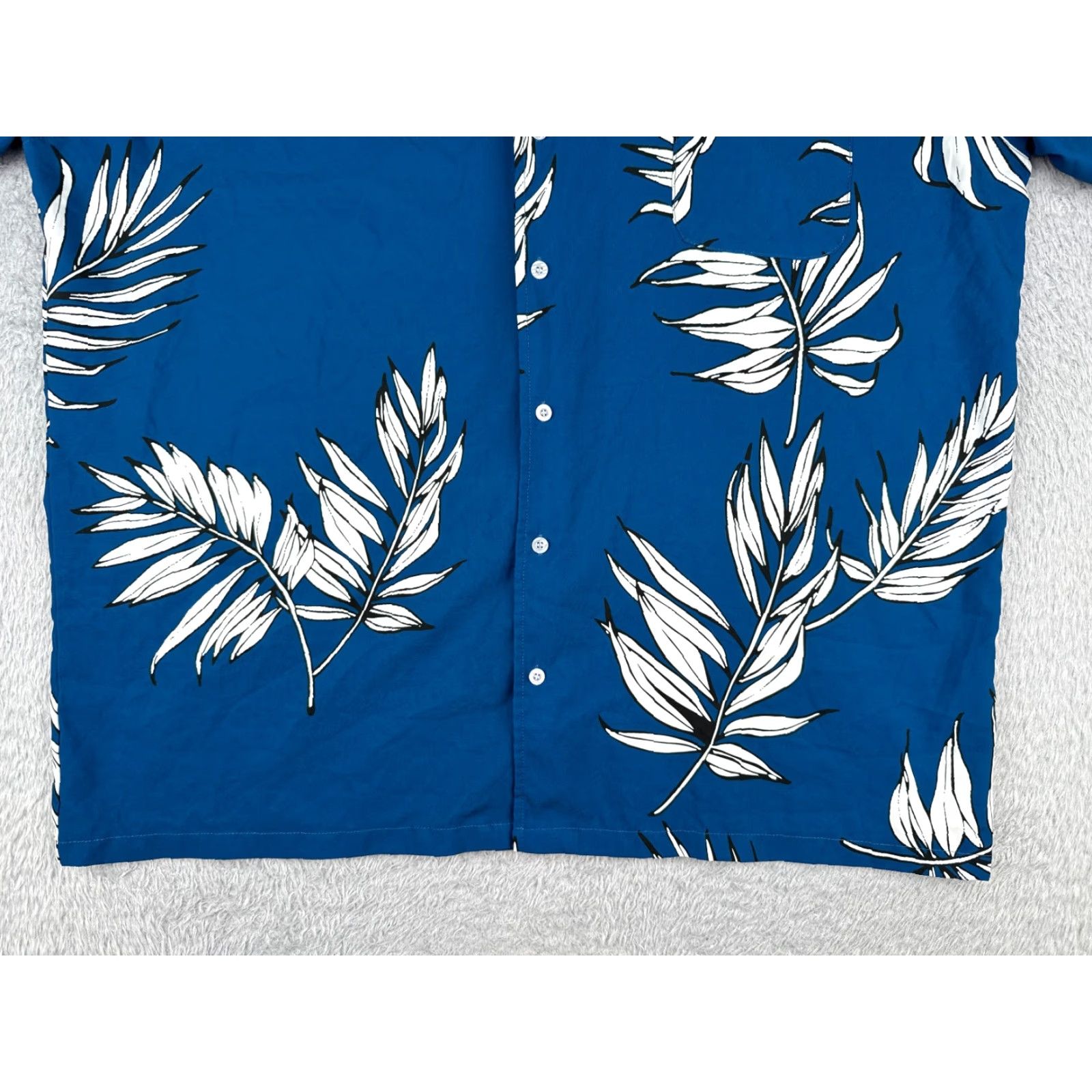 Vintage Hawaiian Shirt 2XL Blue Floral Leaf Short Sleeve Linen Blend Mens Size US XXL / EU 58 / 5 - 5 Thumbnail