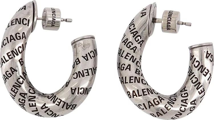 Balenciaga o1bcso1str1024 Size: OS / Logo Earrings in Silver Size ONE SIZE - 2 Thumbnail