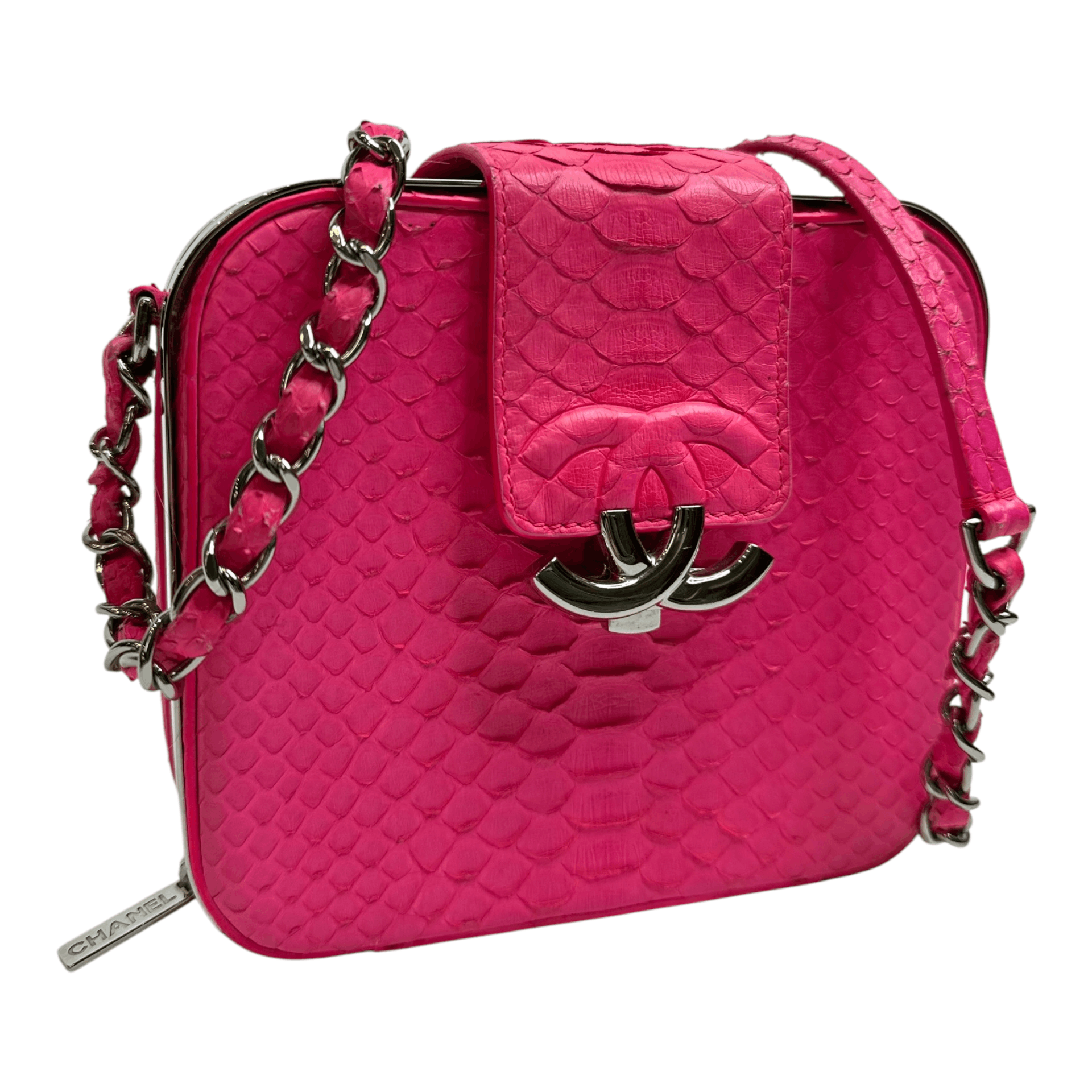 Chanel Chanel Snakeskin Mini CC Box Camera Bag Pink Size ONE SIZE - 9 Thumbnail