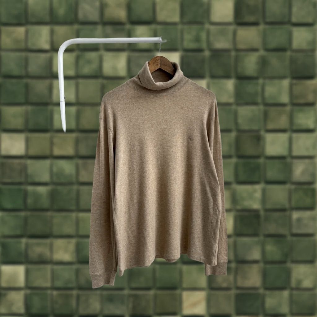 Polo Ralph Lauren VINTAGE Polo Ralph Lauren Mens Turtleneck Top Sweater Beige L Old Money Classic Preppy City USA 90s Stitch? Size US L / EU 52-54 / 3 - 1 Thumbnail