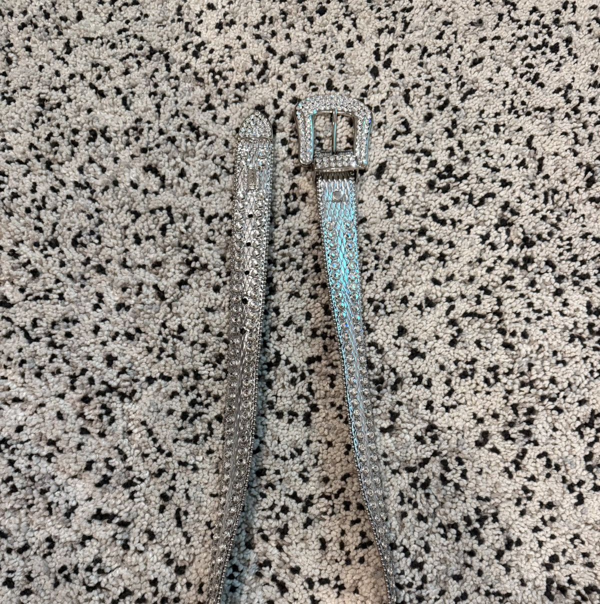 B.B. Simon BB Simon Belt - Silver/Gray Size 40 - 1 Thumbnail