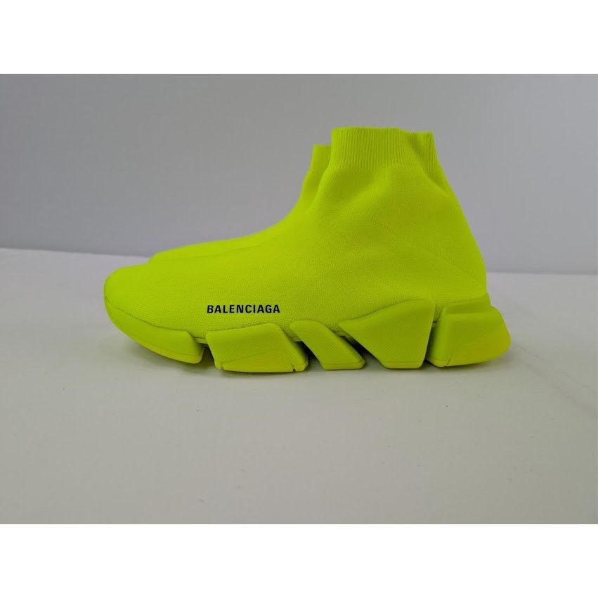 Balenciaga o1rshd1 Speed 2.0 Recycled Knit Sneakers in Fluo Yellow Size US 11 / EU 44 - 11 Thumbnail