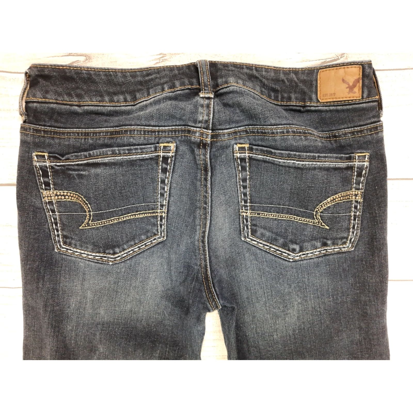 American Eagle Outfitters VINTAGE American Eagle Jeans Skinny Dark Blue Denim Women's Size 4 Long M4J Size 27" / US 4 / IT 40 - 5 Thumbnail