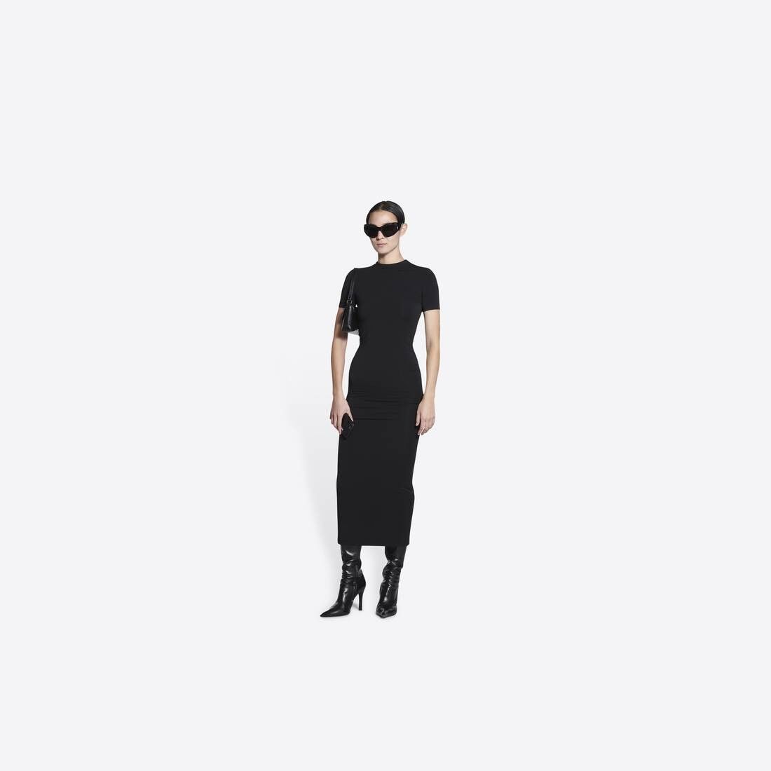Balenciaga o1mt1gz0924 Superlong Stretch Dress in Black Size S / US 4 / IT 40 - 5 Thumbnail