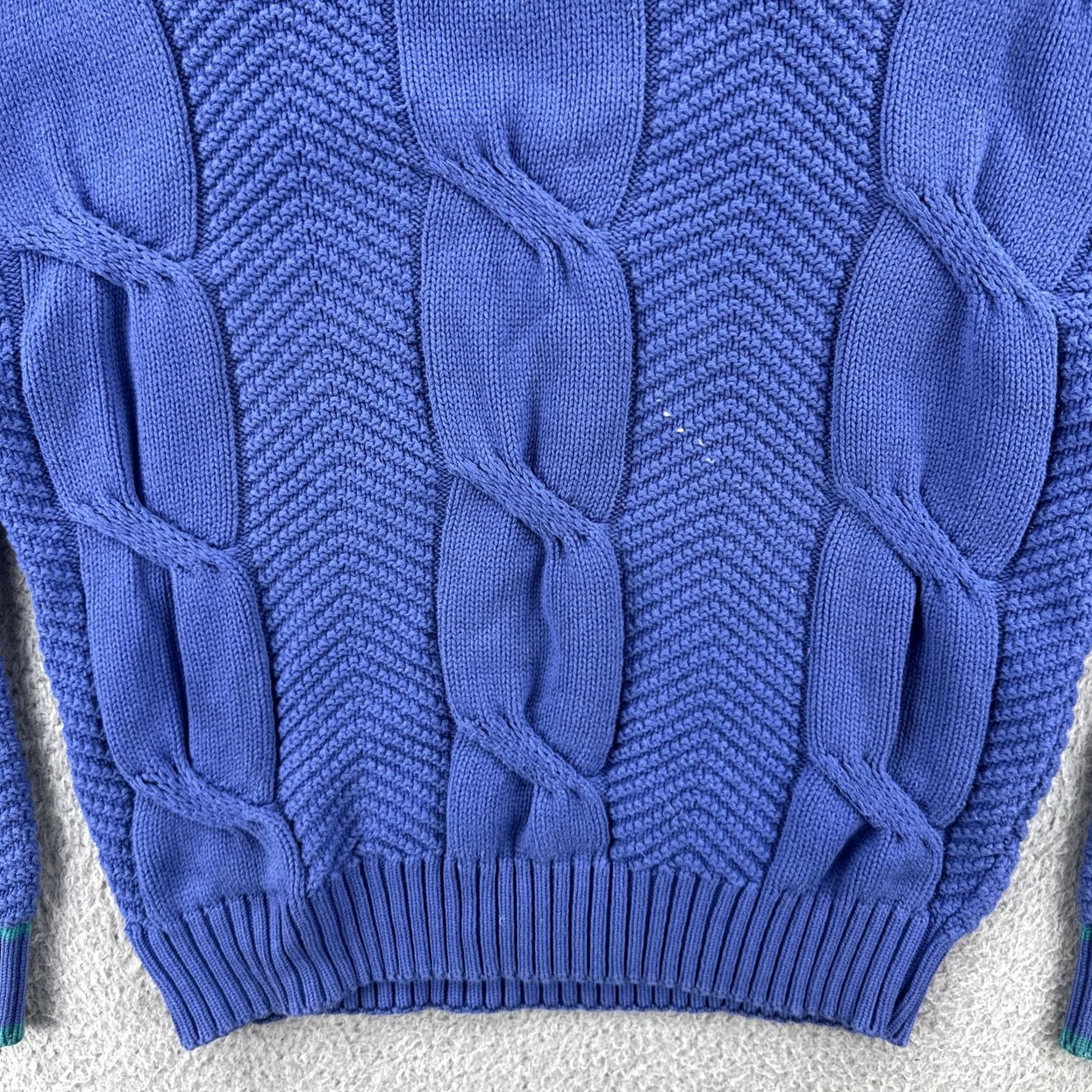 Vintage VINTAGE Sportswear Sweater Women Large Blue 90s Chunky-Knit Crew Neck Cotton Pullover Shirt Womens Size L / US 10 / IT 46 - 4 Thumbnail