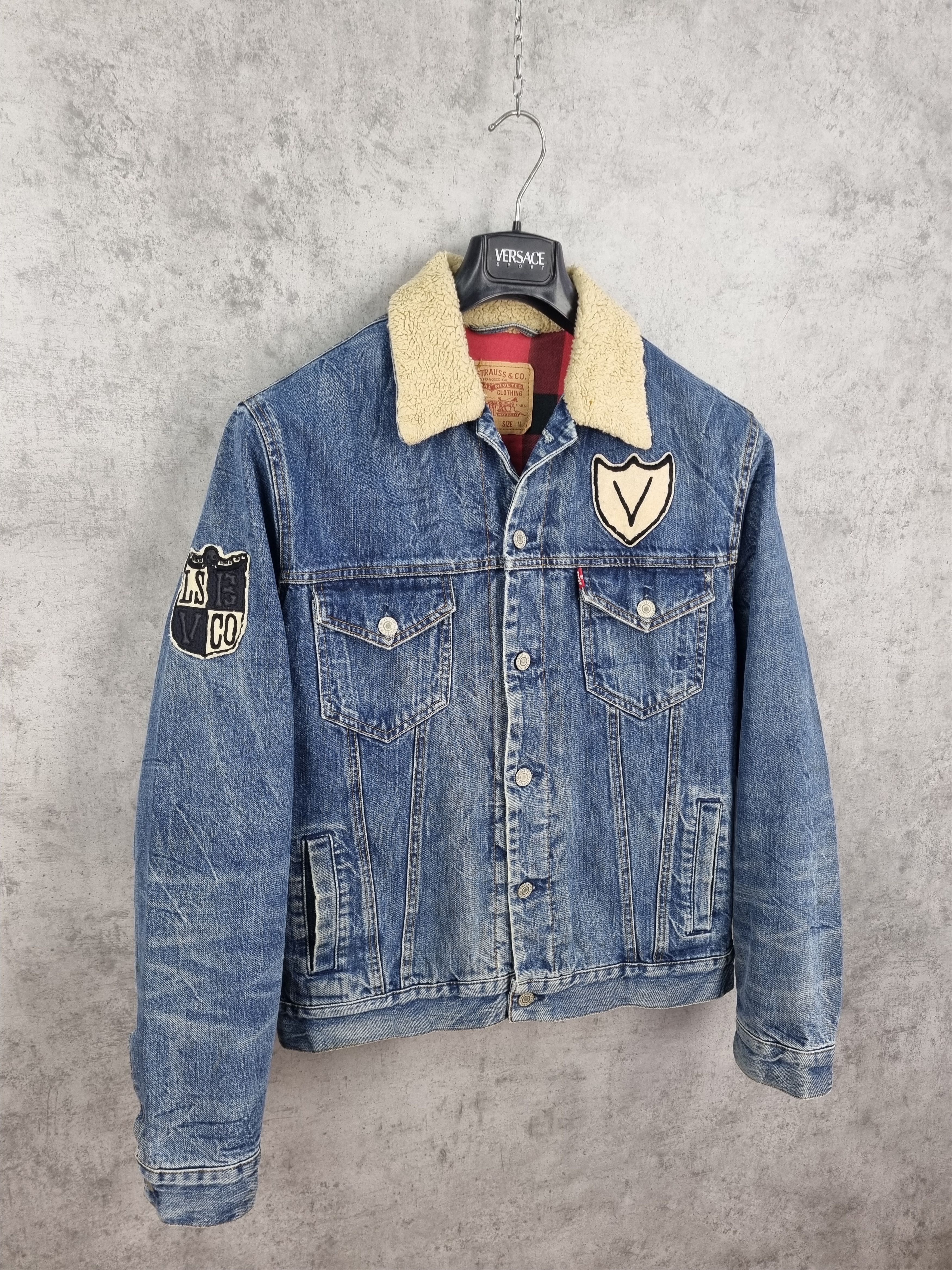 Levi's × Levi's Vintage Clothing × Vintage Distressed Faded Dirty Levi's Plaid Inside Sherpa Collar Size US M / EU 48-50 / 2 - 1 Thumbnail