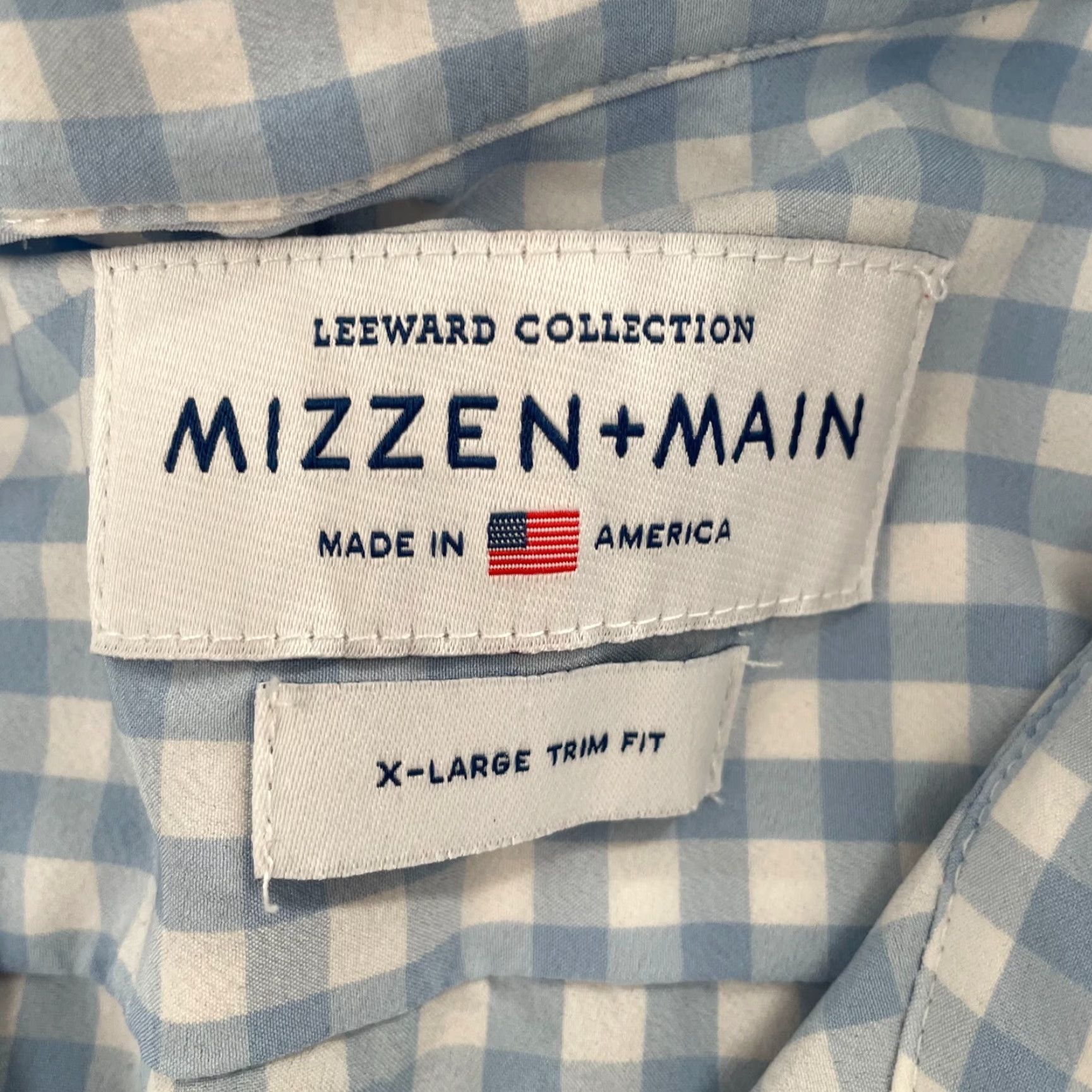 Mizzen+Main Mizzen+Main Shirt Adult XL Blue Checkered Button Up Mens XL Casual Classic Button-Up Size US XL / EU 56 / 4 - 4 Thumbnail