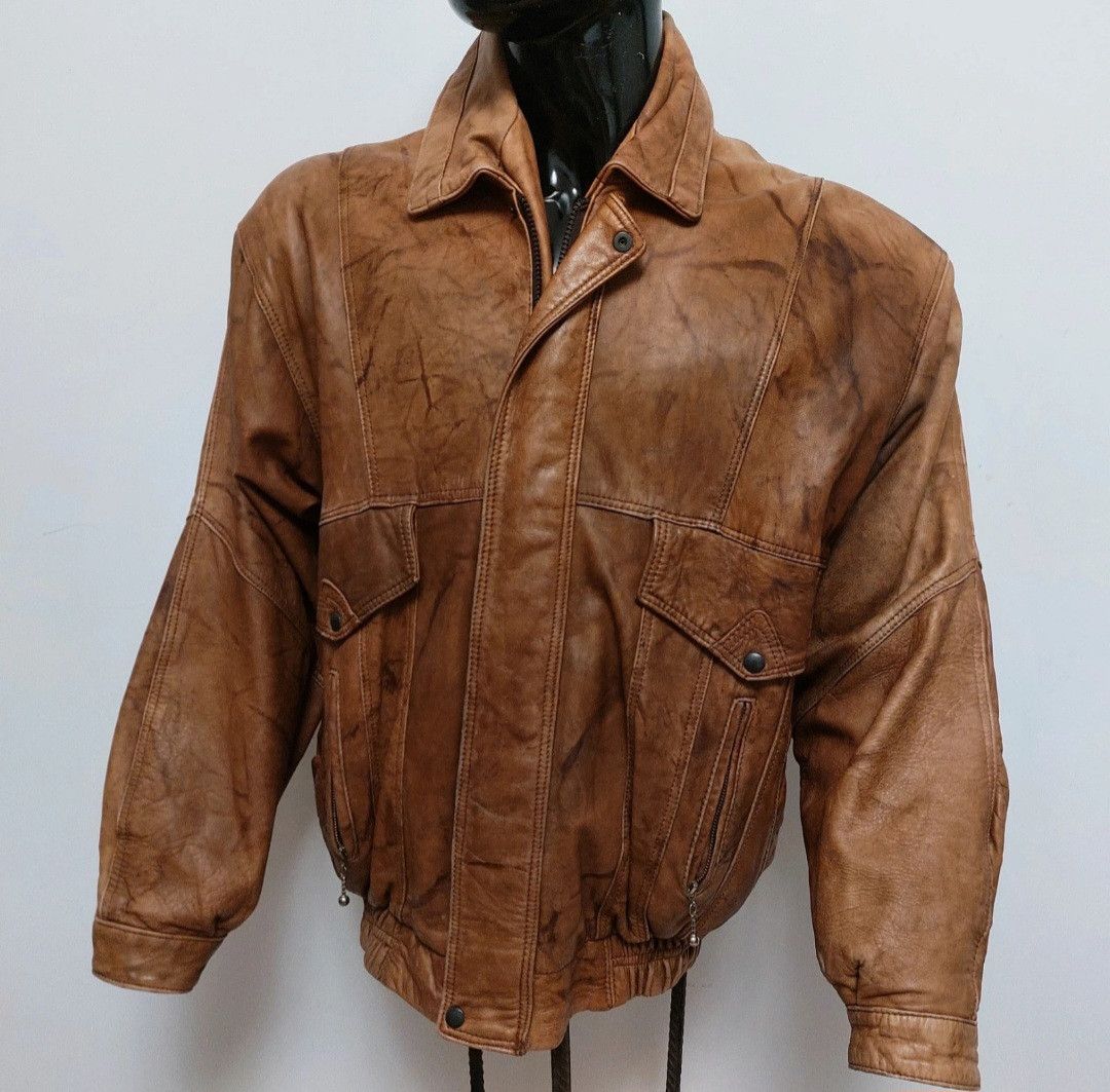 Other Vintage HC Houidi leather bomber jacket Size US XL / EU 56 / 4 - 3 Thumbnail