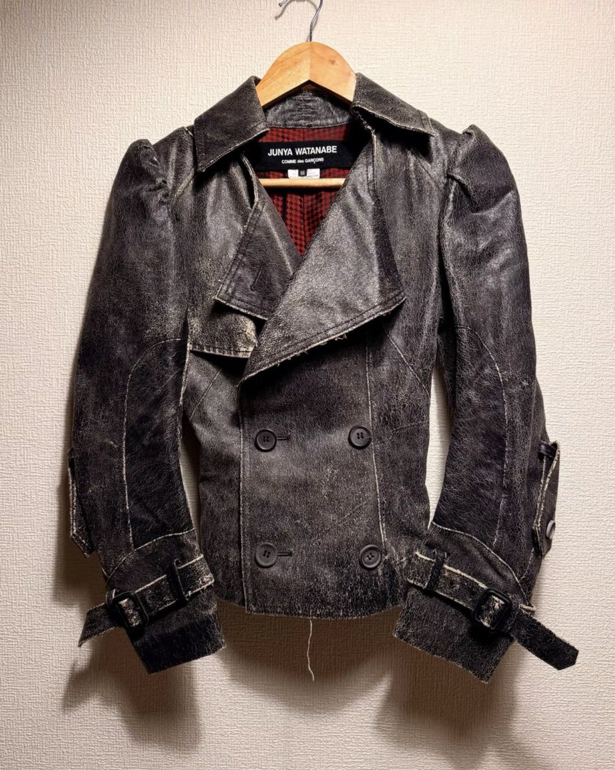 Junya Watanabe Junya WWatanab Cracked Deconstructed Faux Leather Jacket K24 Size XS / US 0-2 / IT 36-38 - 2 Thumbnail