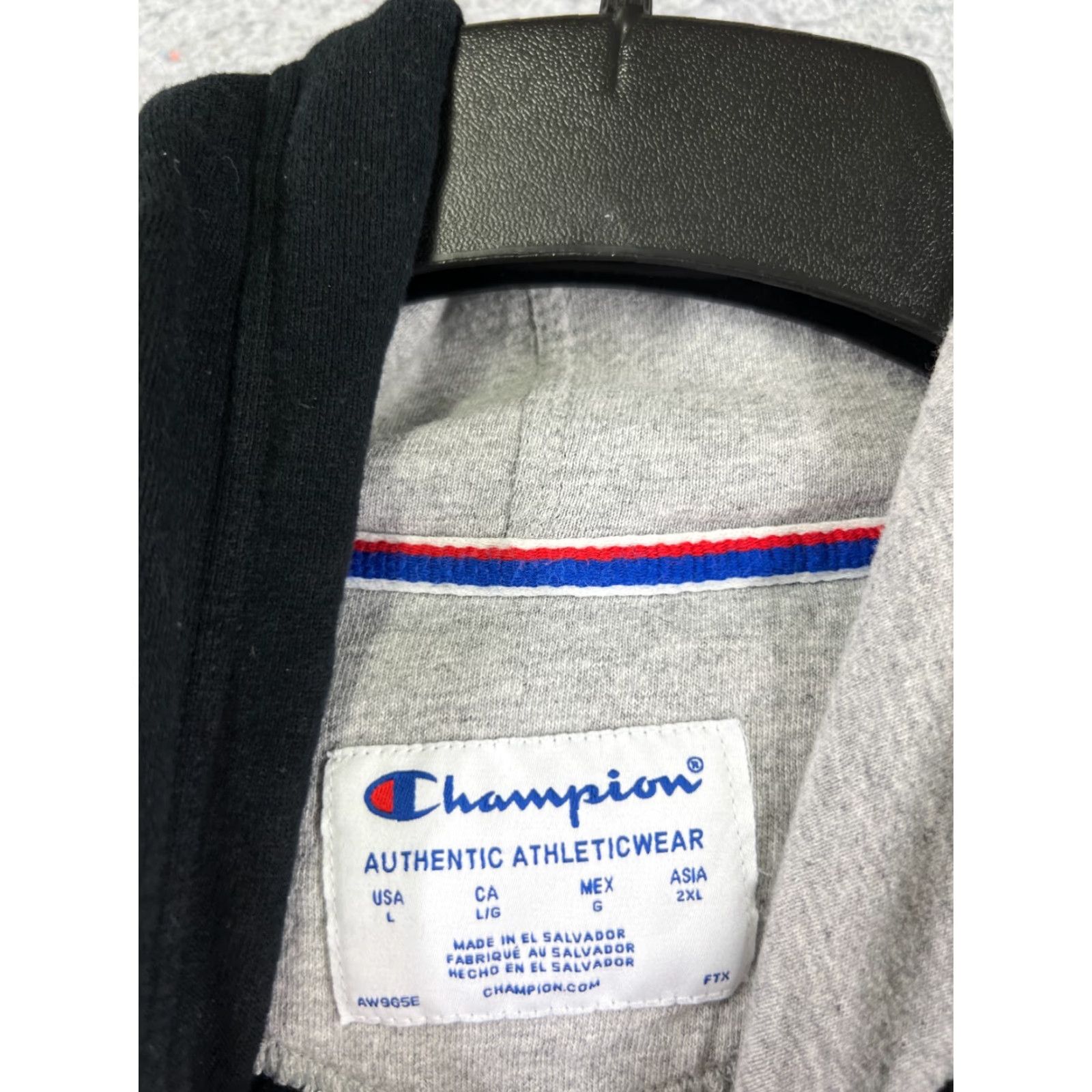 Champion Champion Hoodie Adult Large Black Pockets Logo Regular Men Men's Pullover Sweatshirt Size US L / EU 52-54 / 3 - 7 Thumbnail