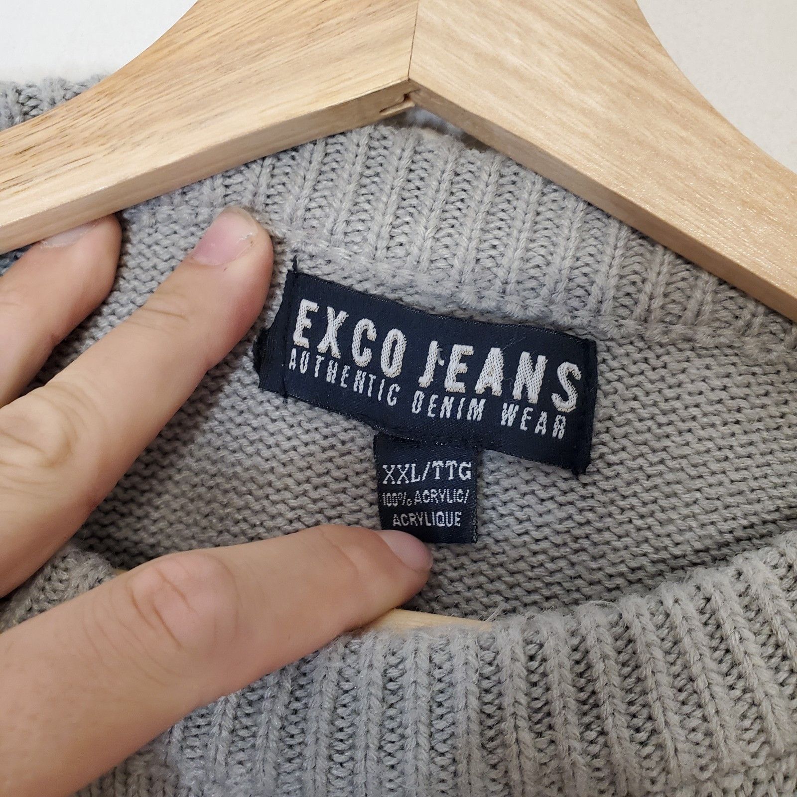 Vintage Vintage y2k Exco Jeans logo knit sweater gray size 2XL Size US XXL / EU 58 / 5 - 4 Thumbnail