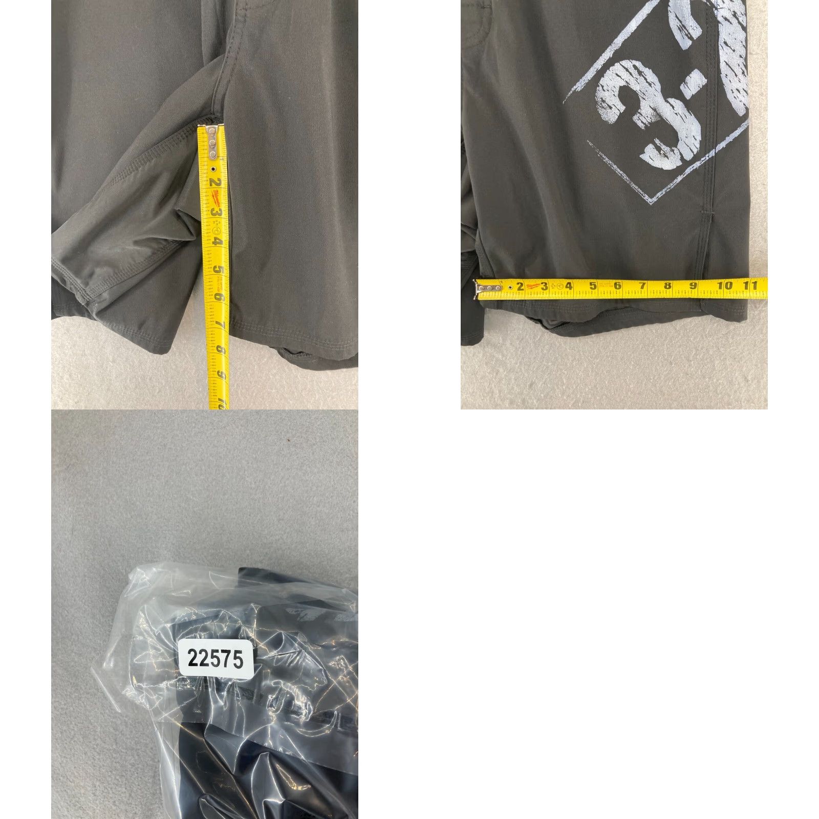 Vintage Fighter Shorts Mens Bermuda 30 Black Polyester Beach Sports Casual Slim Drawstring 30 Adult Mens Size US 30 / EU 46 - 8 Thumbnail