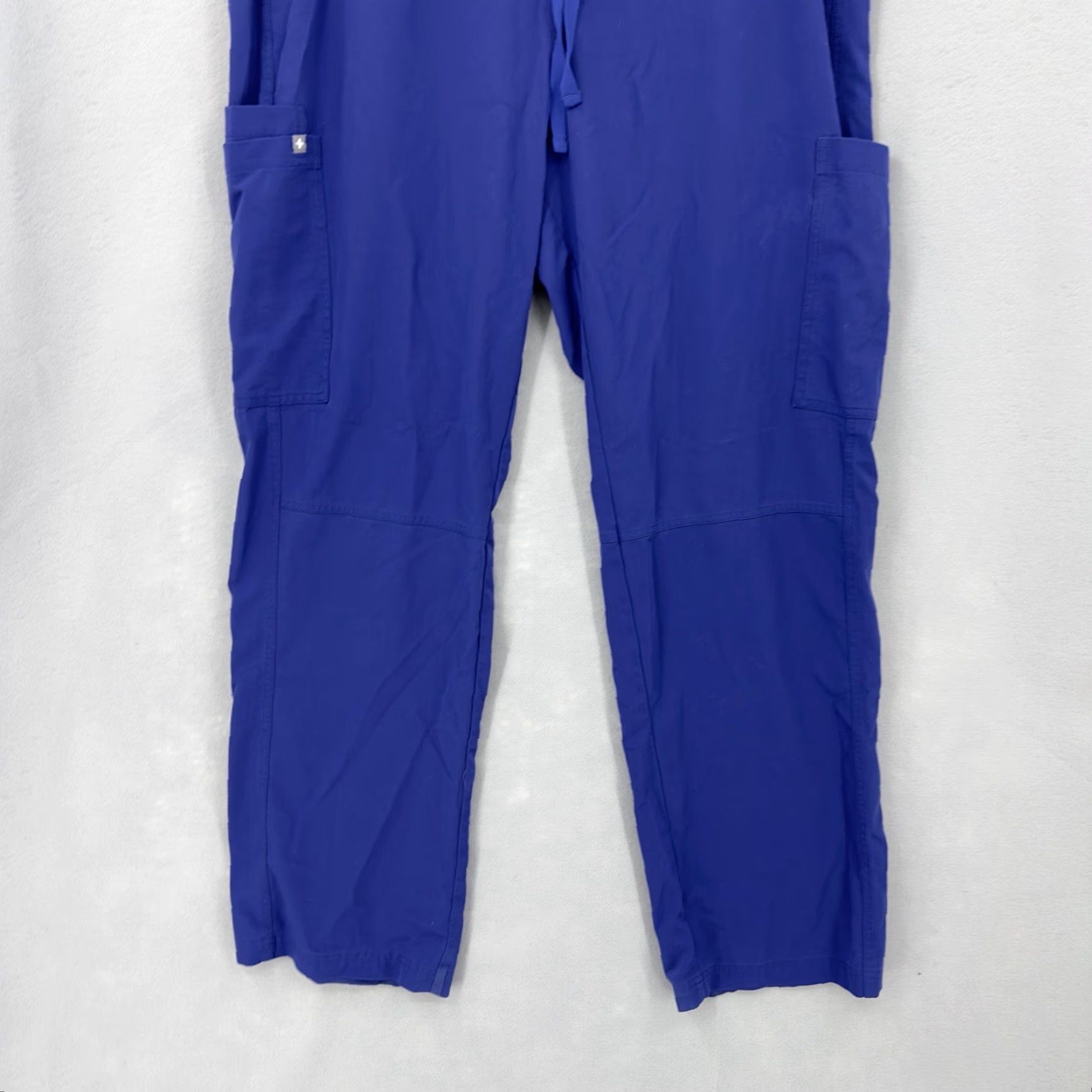 Vintage FIGS Scrub Pants Mens 2XL Technical Collection Cargo Axim Pull On Nurse Blue Pants Mens 2XL Blue FIGS Medical Solid Polyester Size US 39 - 5 Thumbnail
