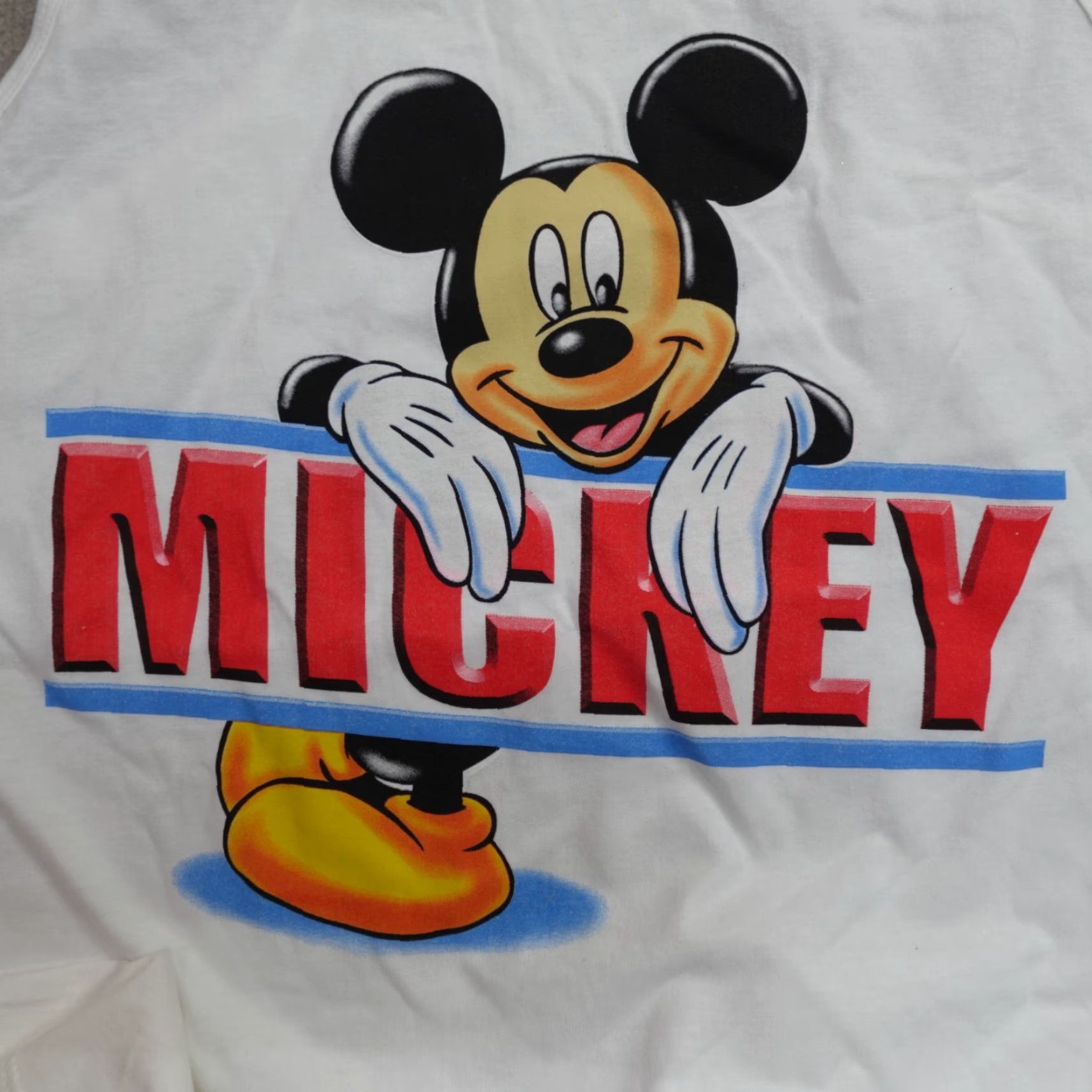 Disney VINTAGE Disney Shirt XL White Tank Top Mickey Mouse Old Stock NEW Men's XL White Disney Shirt Size US XL / EU 56 / 4 - 2 Thumbnail