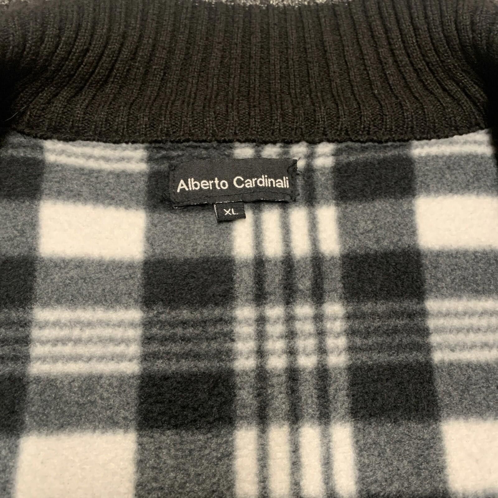 Other Alberto Cardinali Men's Cardigan XL Black Gray Zip Fleece Size US XL / EU 56 / 4 - 12 Thumbnail