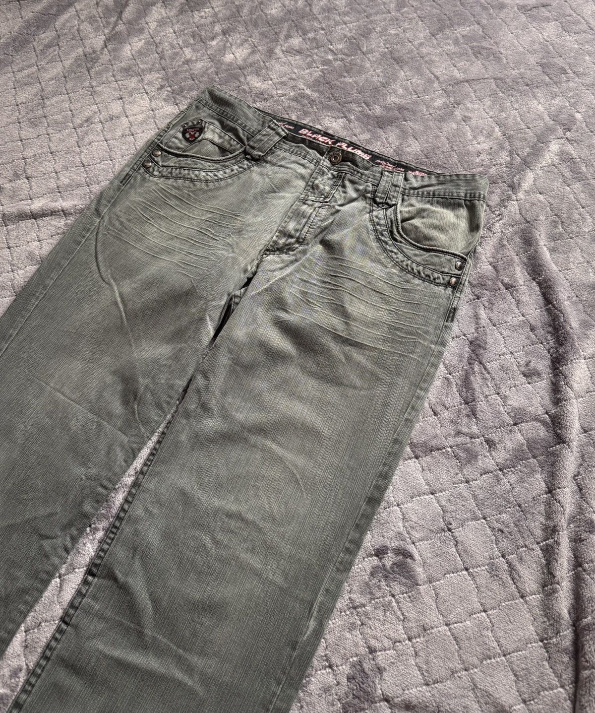 Japanese Brand × Vintage Vintage sk8 rap Black Plumb Denim Pants Size US 38 / EU 54 - 3 Thumbnail