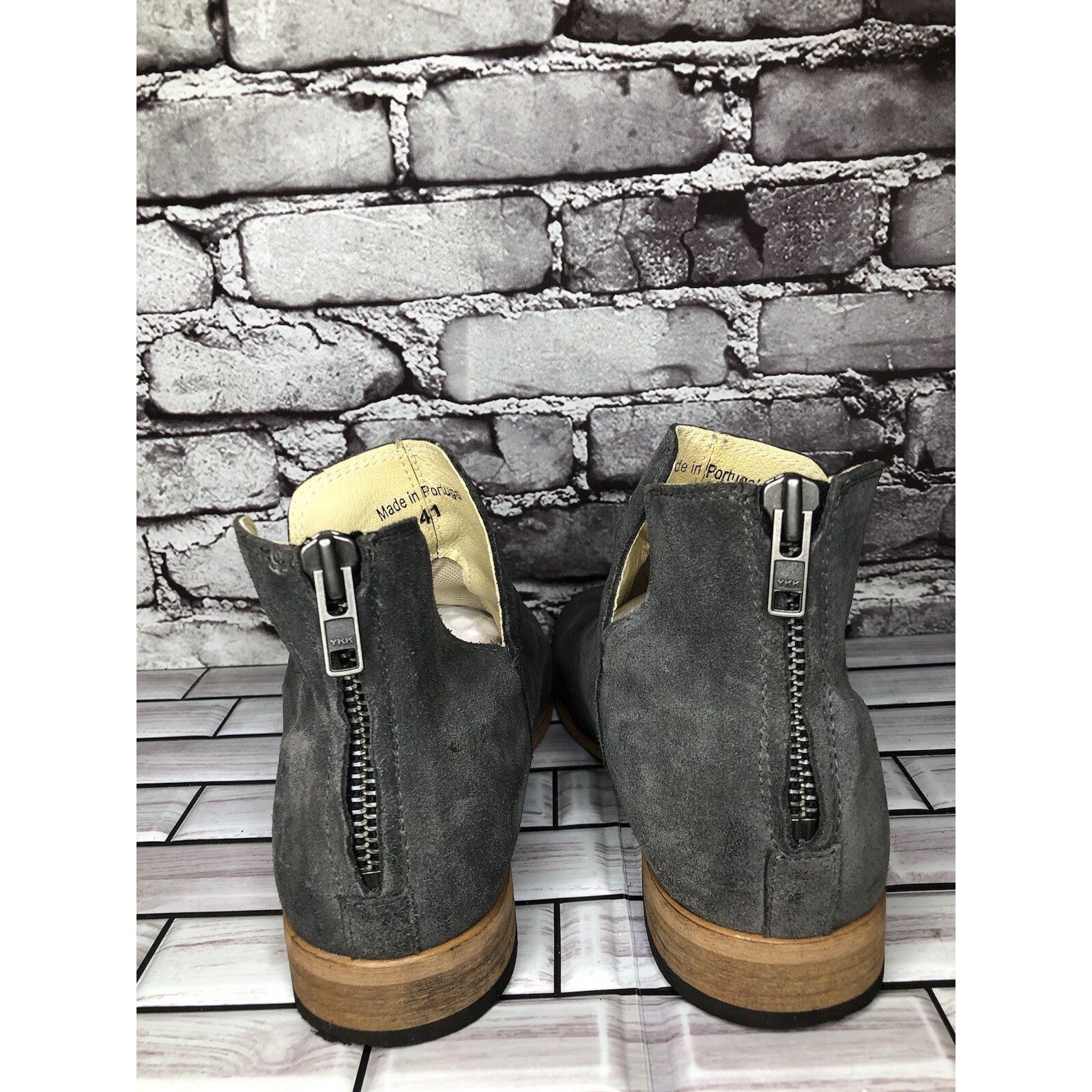 Shoe The Bear Shoe The Bear Dark Grey Suede Casual Back Zip Heel Boots Wom Size US 10.5 / IT 40.5 - 4 Thumbnail