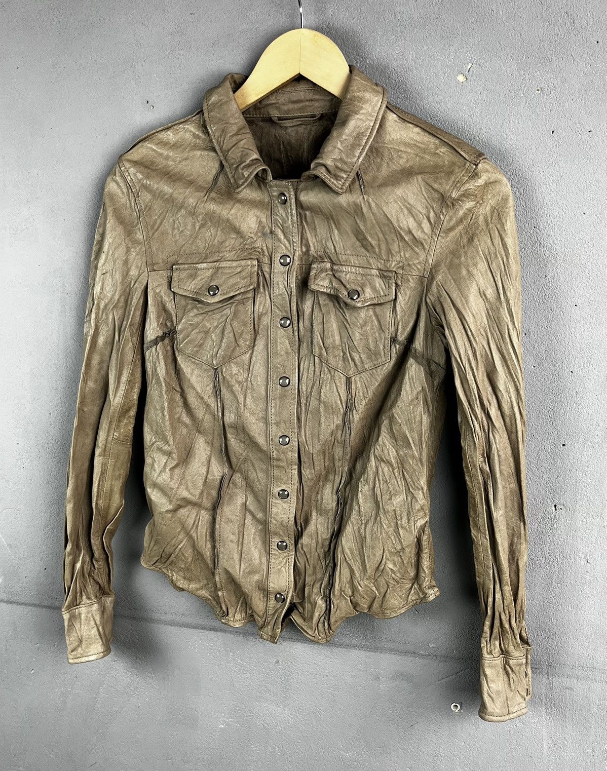 Allsaints Allsaints shirt leather jacket Size L / US 10 / IT 46 - 1 Thumbnail