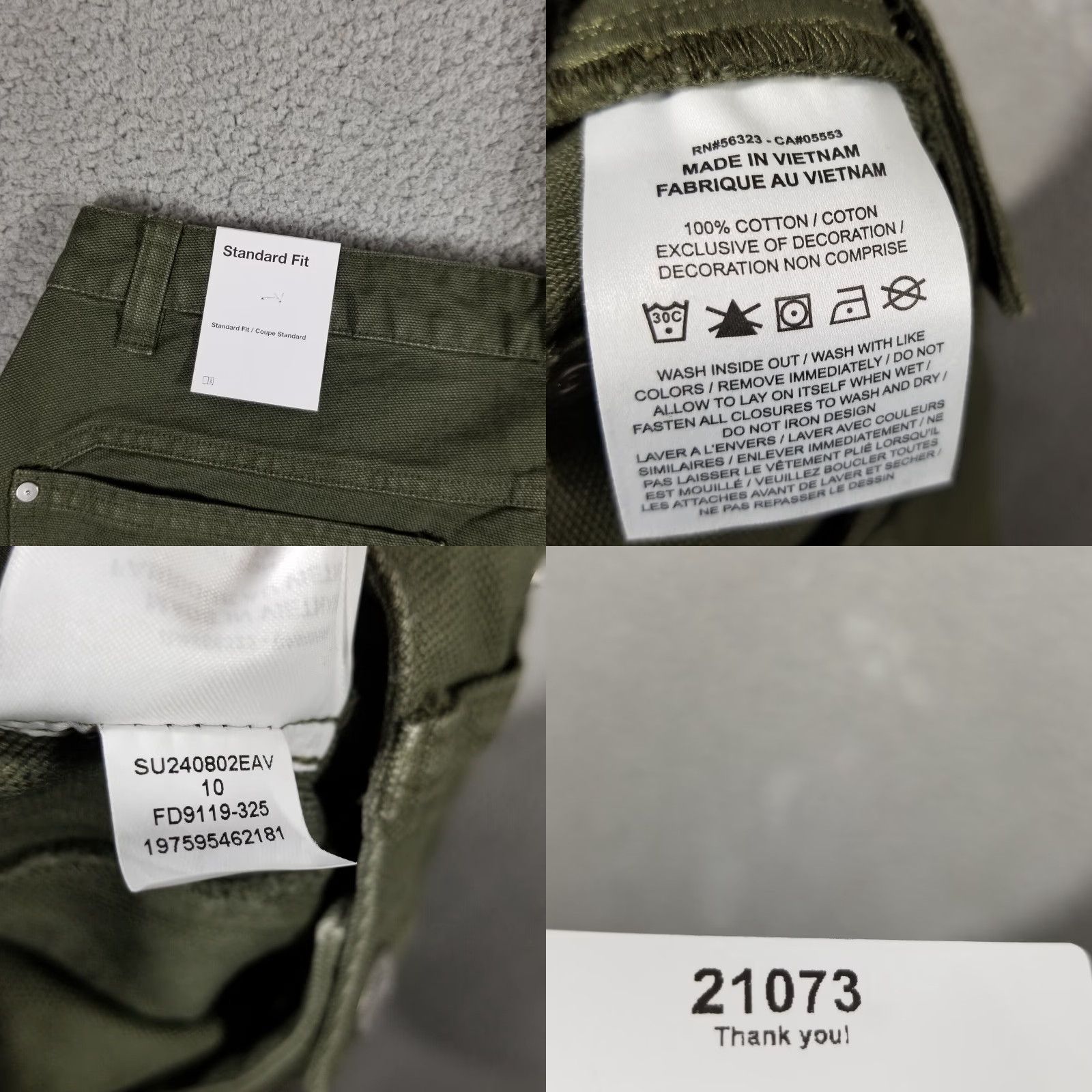 Travis Scott VINTAGE Travis Scott x Jordan WMNS SP TS Cargo Pants 30X31 Khaki Green Womens 90s Hip Hop Army Canvas Pants Mens Girls Size US 30 / EU 46 - 8 Thumbnail