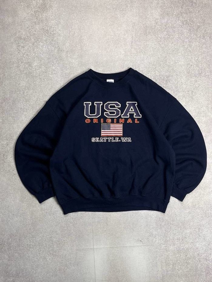 Vintage ⚡️QUICK SALE⚡️Vintage USA Seatle Boxy Sweatshirt Y2K XL Size US XL / EU 56 / 4 - 1 Thumbnail