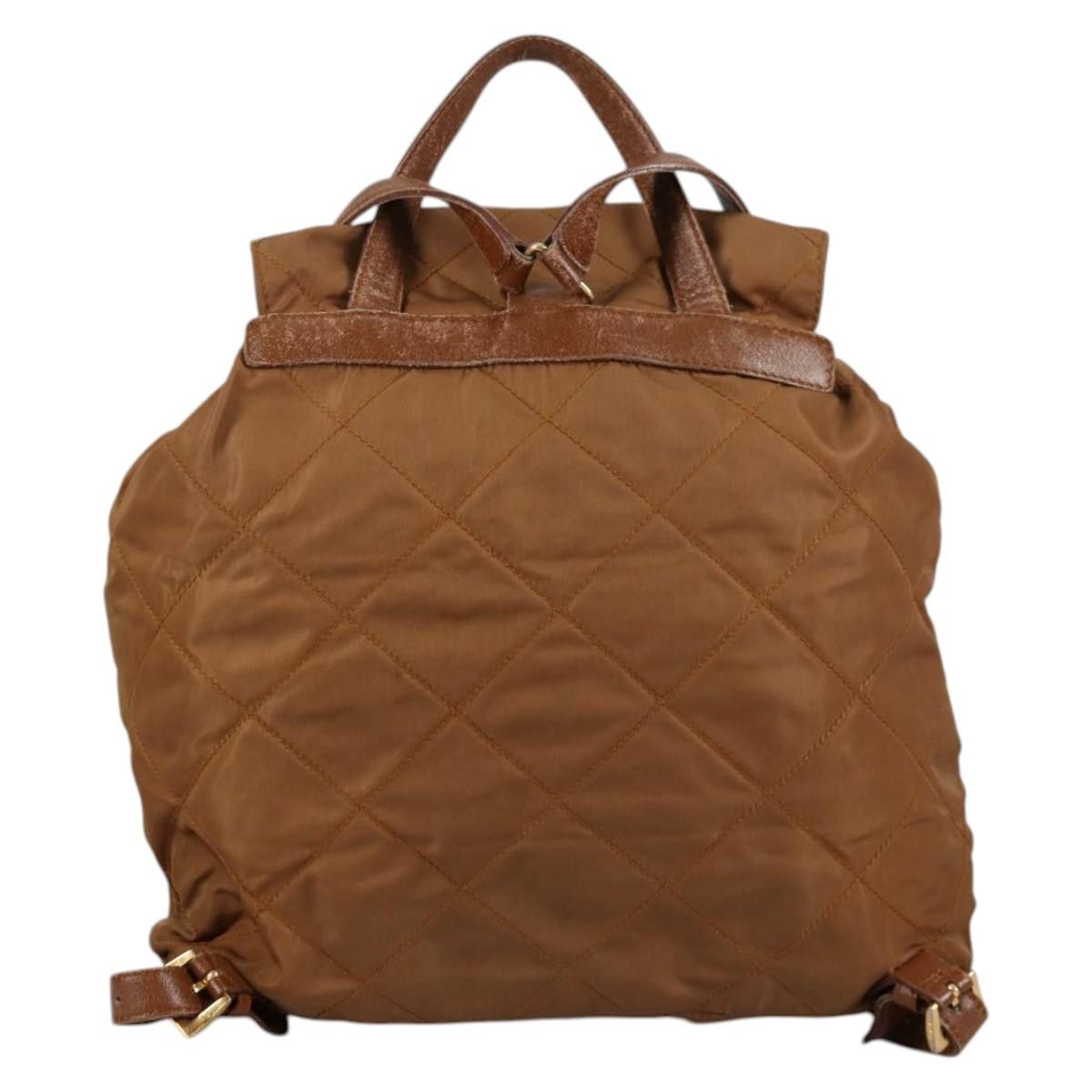 Prada PRADA Backpack Nylon Brown Gold Size ONE SIZE - 3 Thumbnail