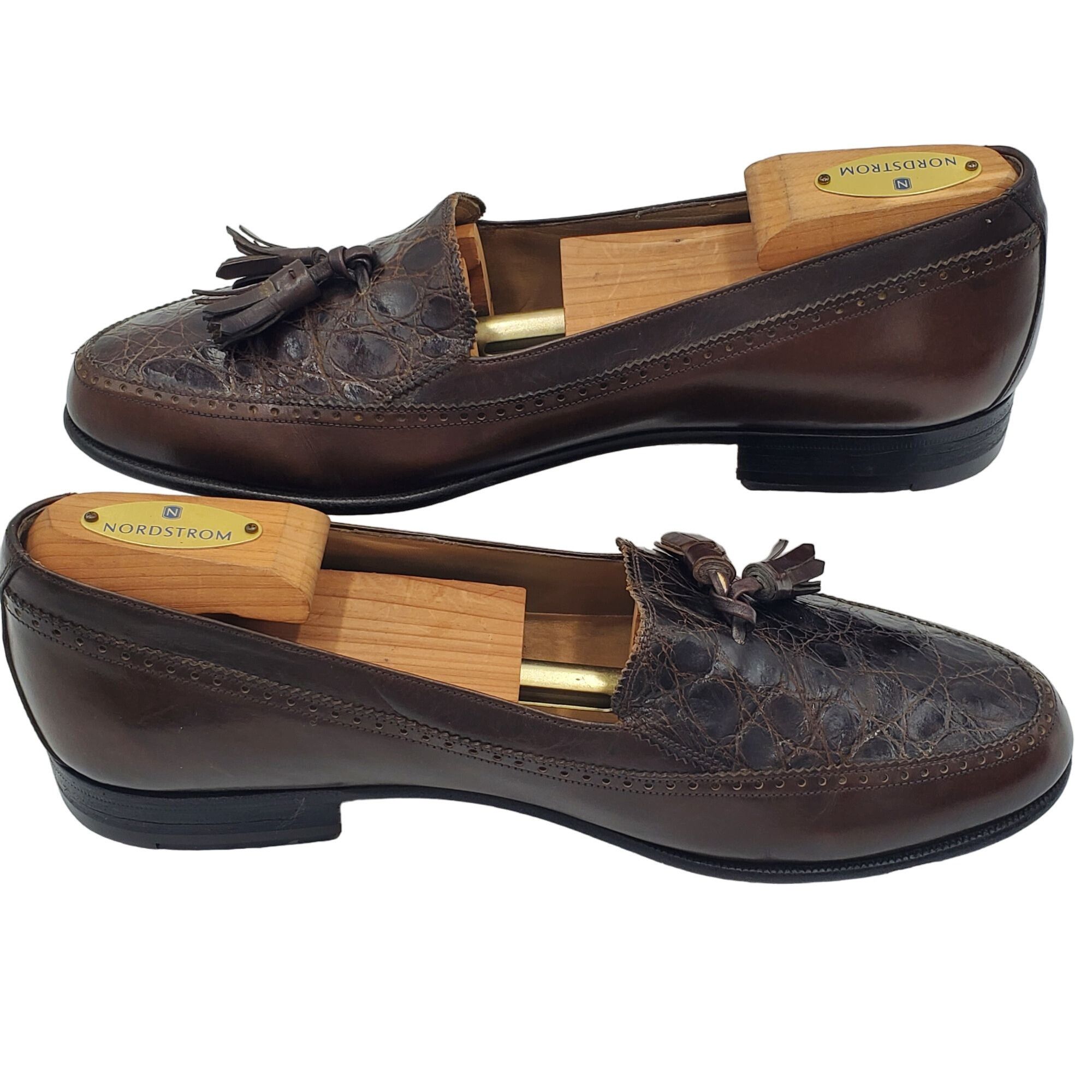 Bally Italy Bally Royce Men size 7.5 Brown Crocodile Leather Tasse Size US 7.5 / EU 40-41 - 11 Thumbnail