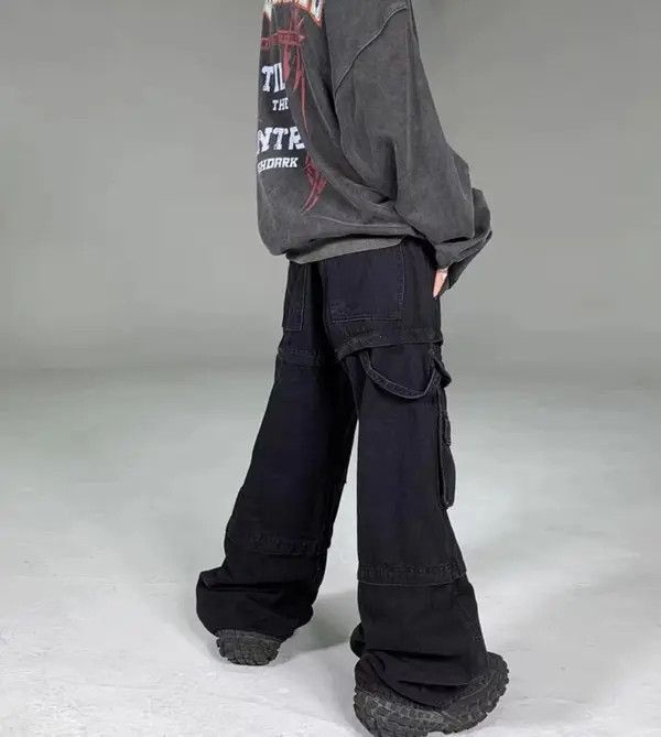 VIBE Industrial wash heavyweight cargo jeans with large pockets Size US 32 / EU 48 - 4 Thumbnail