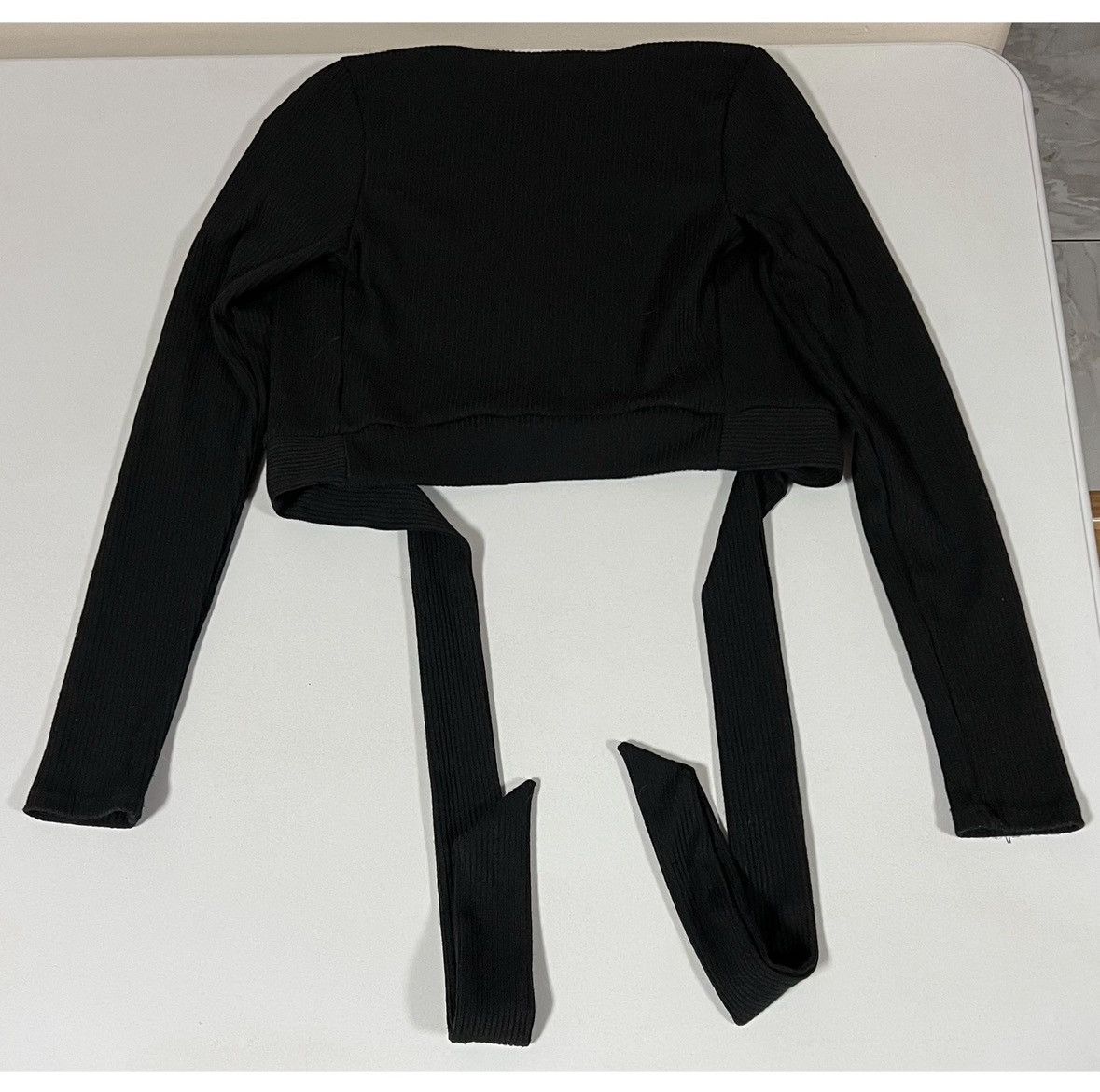 Japanese Brand Black Knit Long Sleeve Sweater Shrug Shawl Cardigan Top XS 🖤 Size XS / US 0-2 / IT 36-38 - 4 Thumbnail
