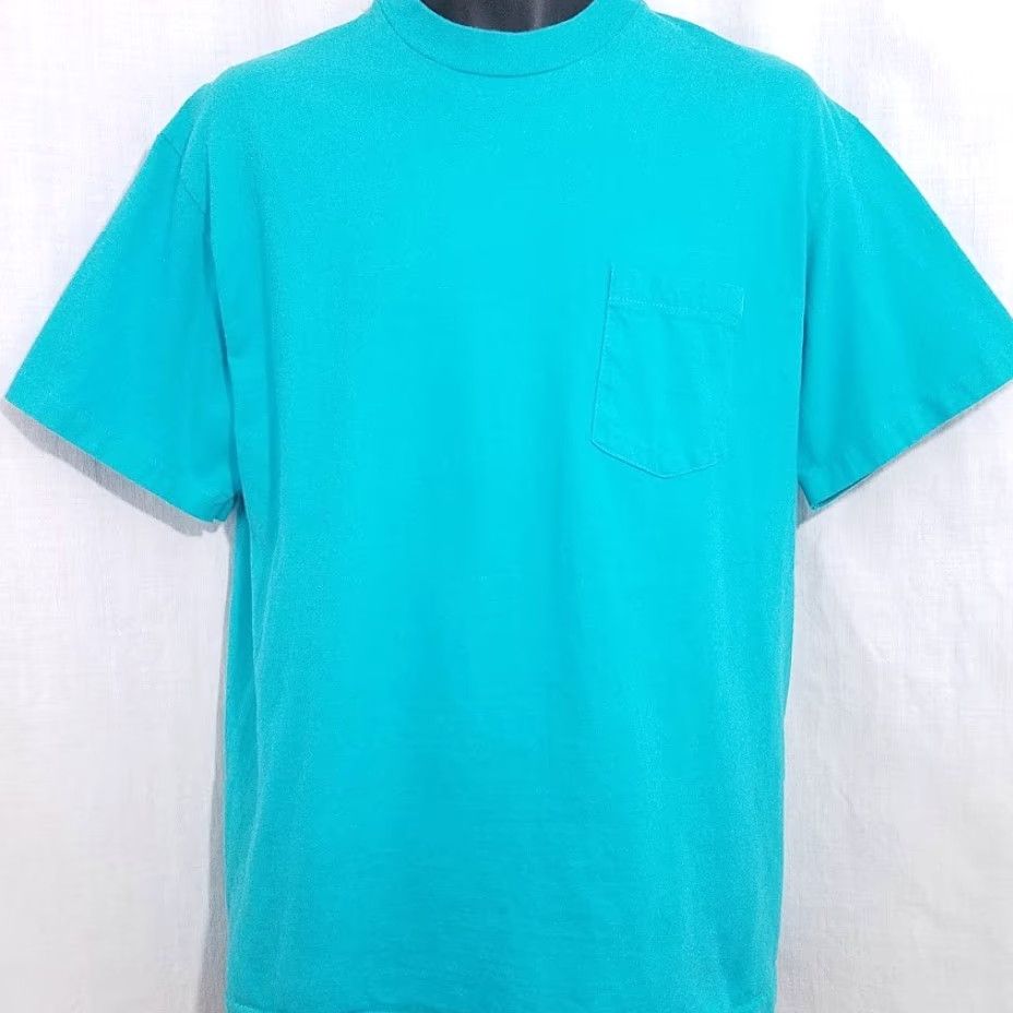 Hanes VINTAGE Hanes T-Shirt Heart Blue 90s Churchill Hospital Made In USA Large Mens Size US L / EU 52-54 / 3 - 3 Thumbnail