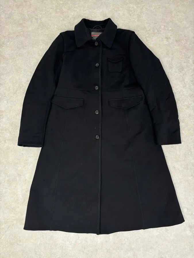 Prada 2000s Prada Black Nylon Long Premium Jacket Size US M / EU 48-50 / 2 - 1 Thumbnail